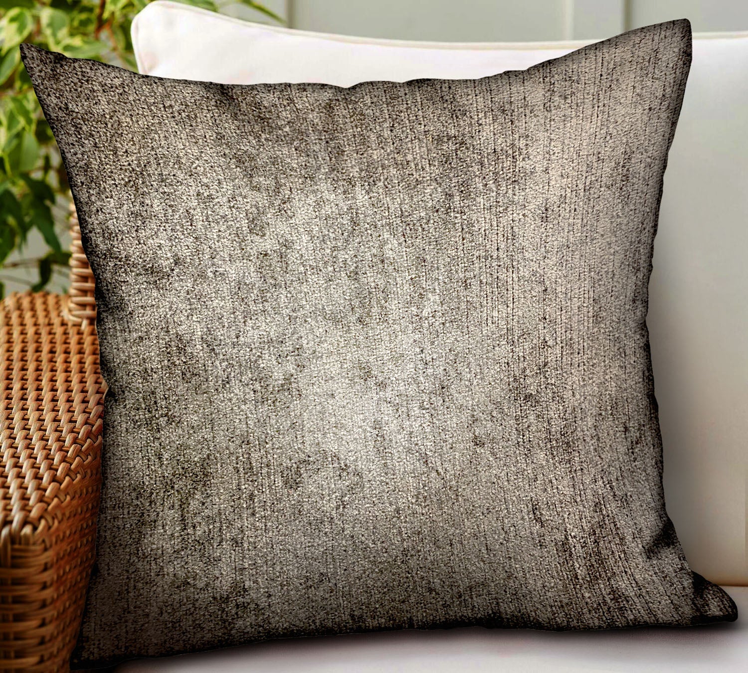 Harbor Sky Brown Solid Luxury Outdoor/Indoor Throw Pillow-1