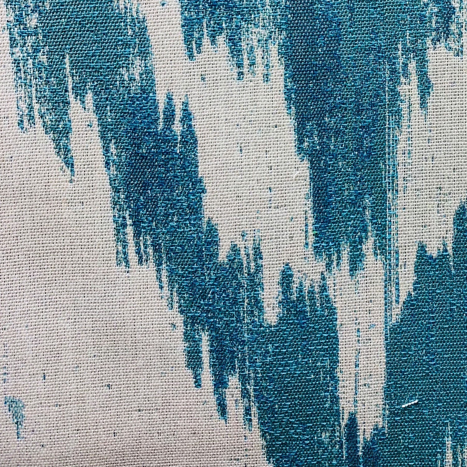 Teal Avalanche Blue Ikat Luxury Outdoor/Indoor Throw Pillow-2