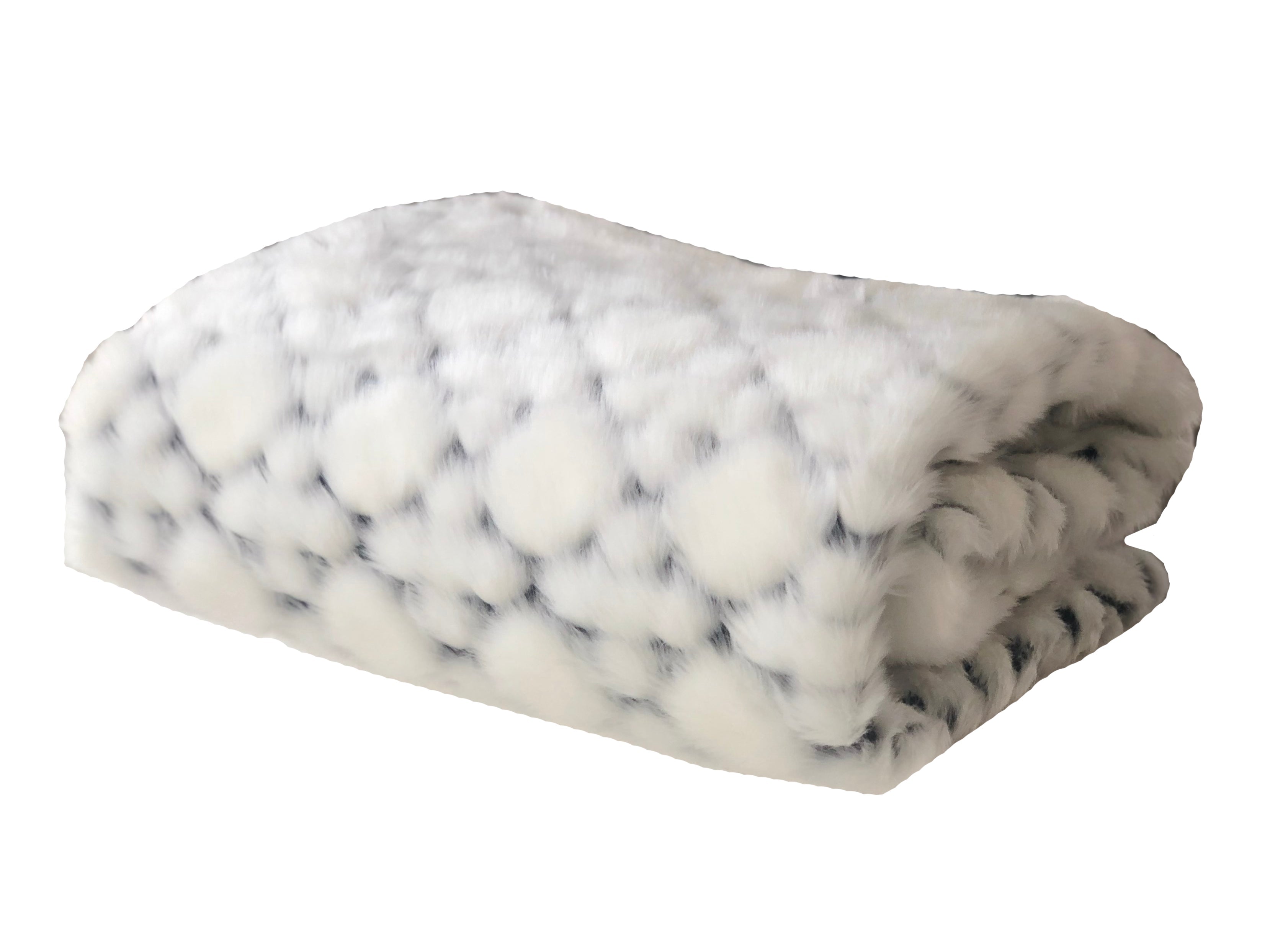 White with Black Shades Faux Fur Snow Luxury Throw-0