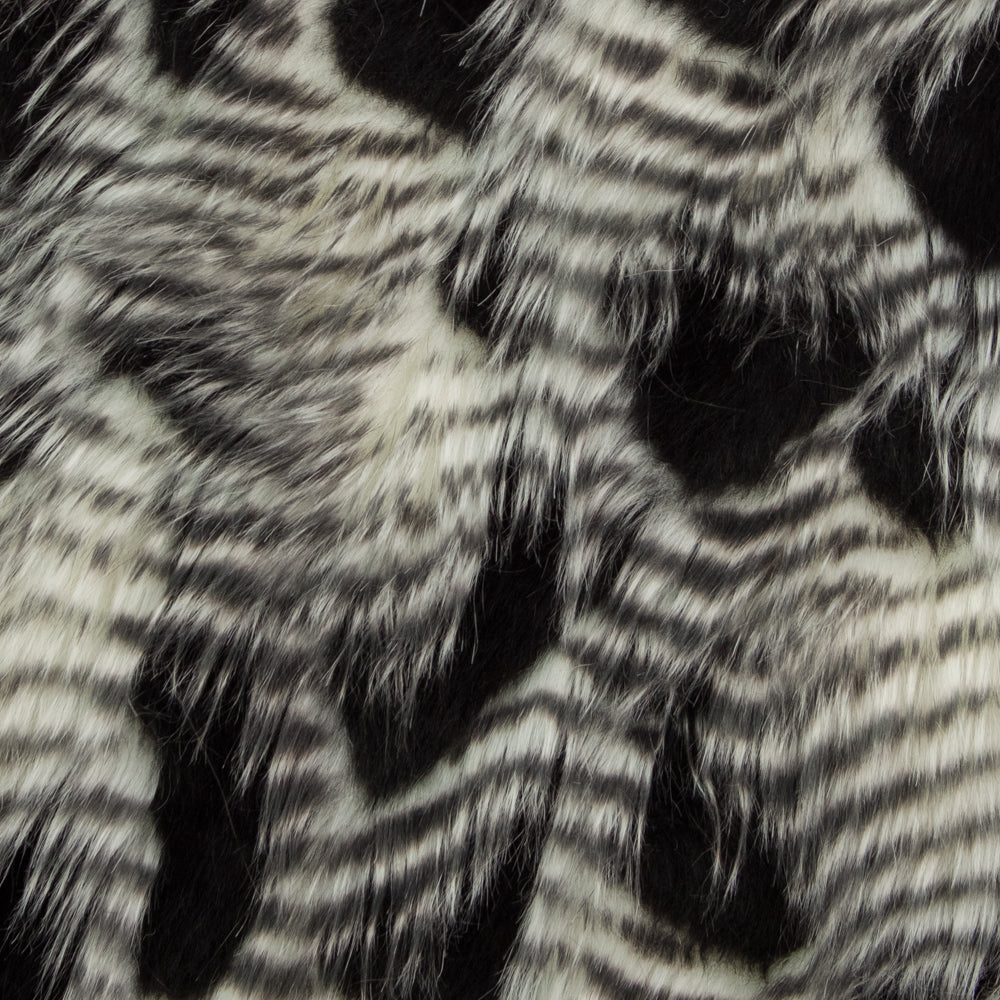 Porcupine Black and White Faux Fur Luxury Throw-2