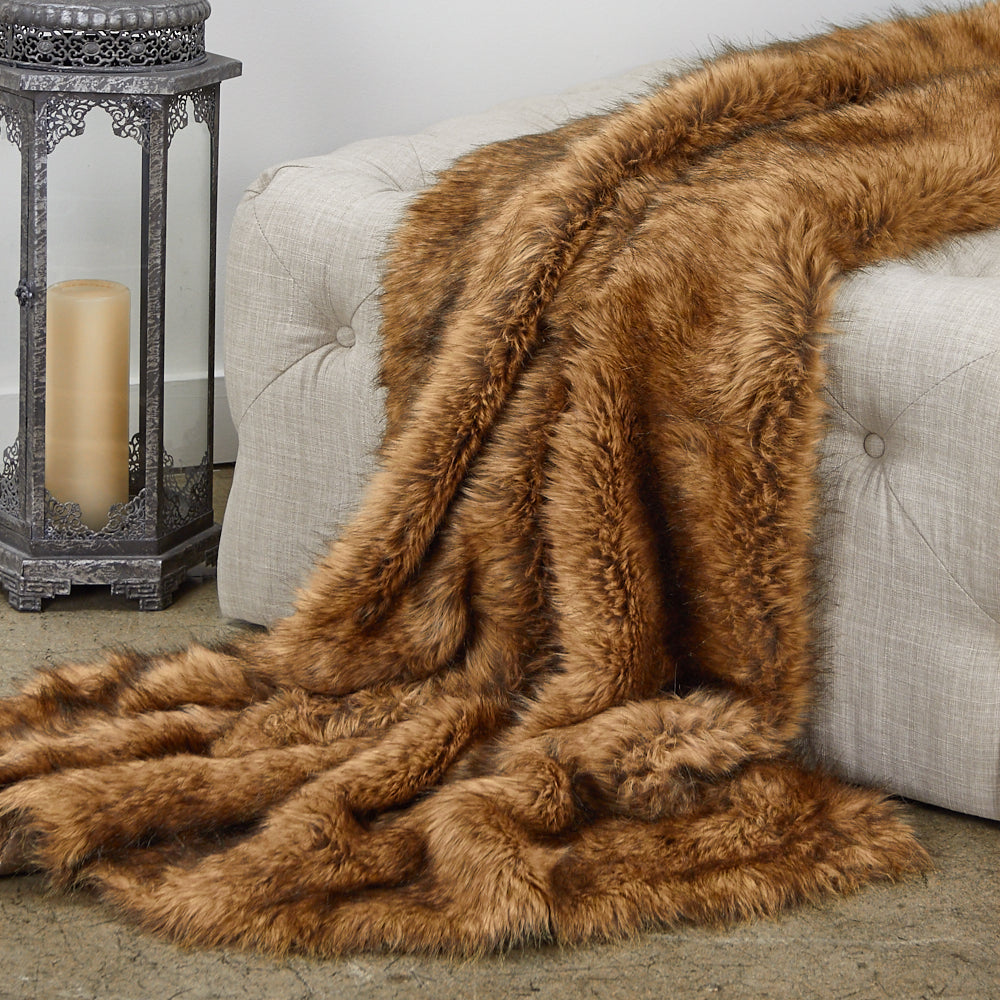 Tip Dyed Fox Faux Fur Luxury Throw-1