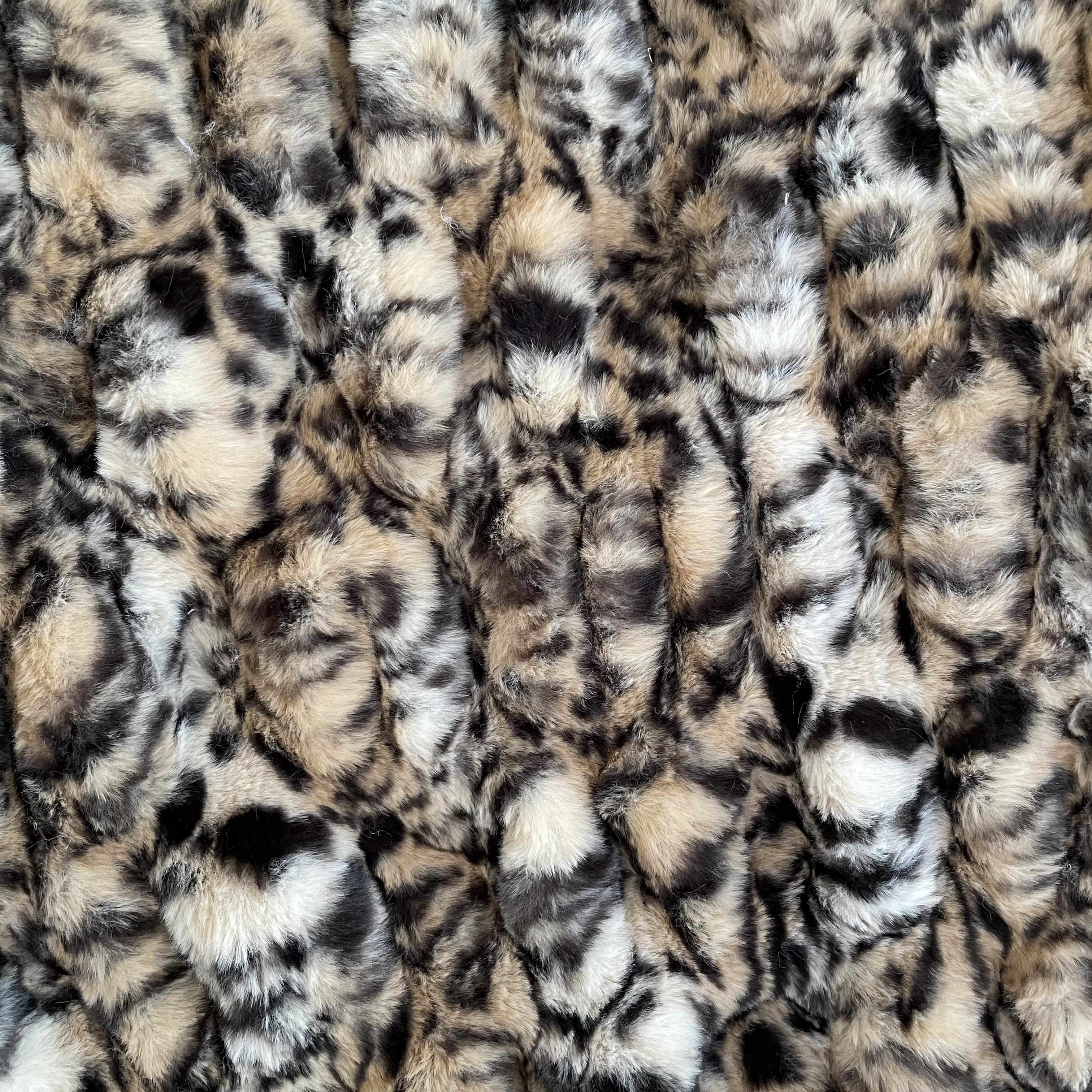 Plutus Natural Leopard Sharpei Faux Fur Luxury Throw Blanket-1