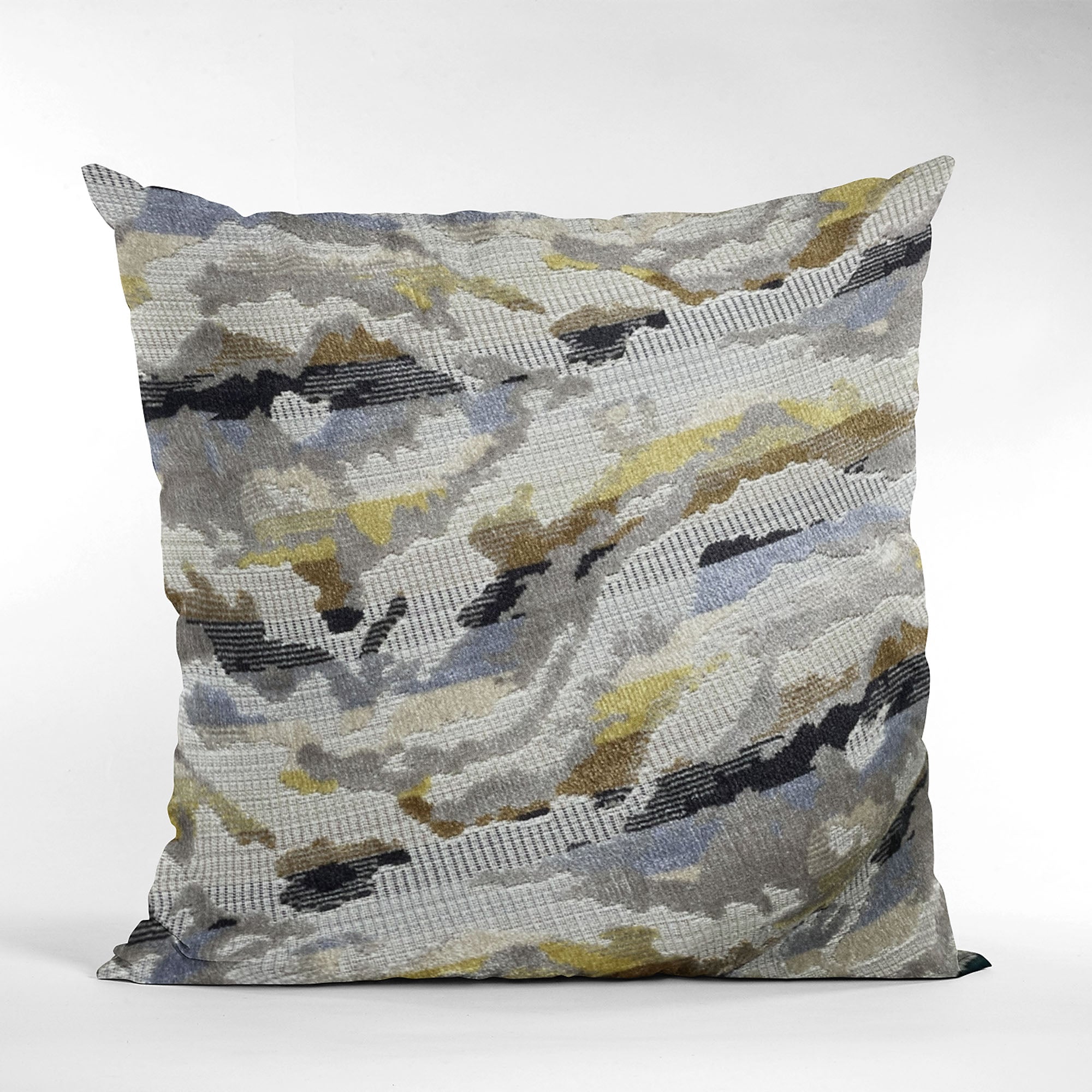 Plutus Velvet Crest Black, Gray, Citrine Handmade Luxury Pillow-3