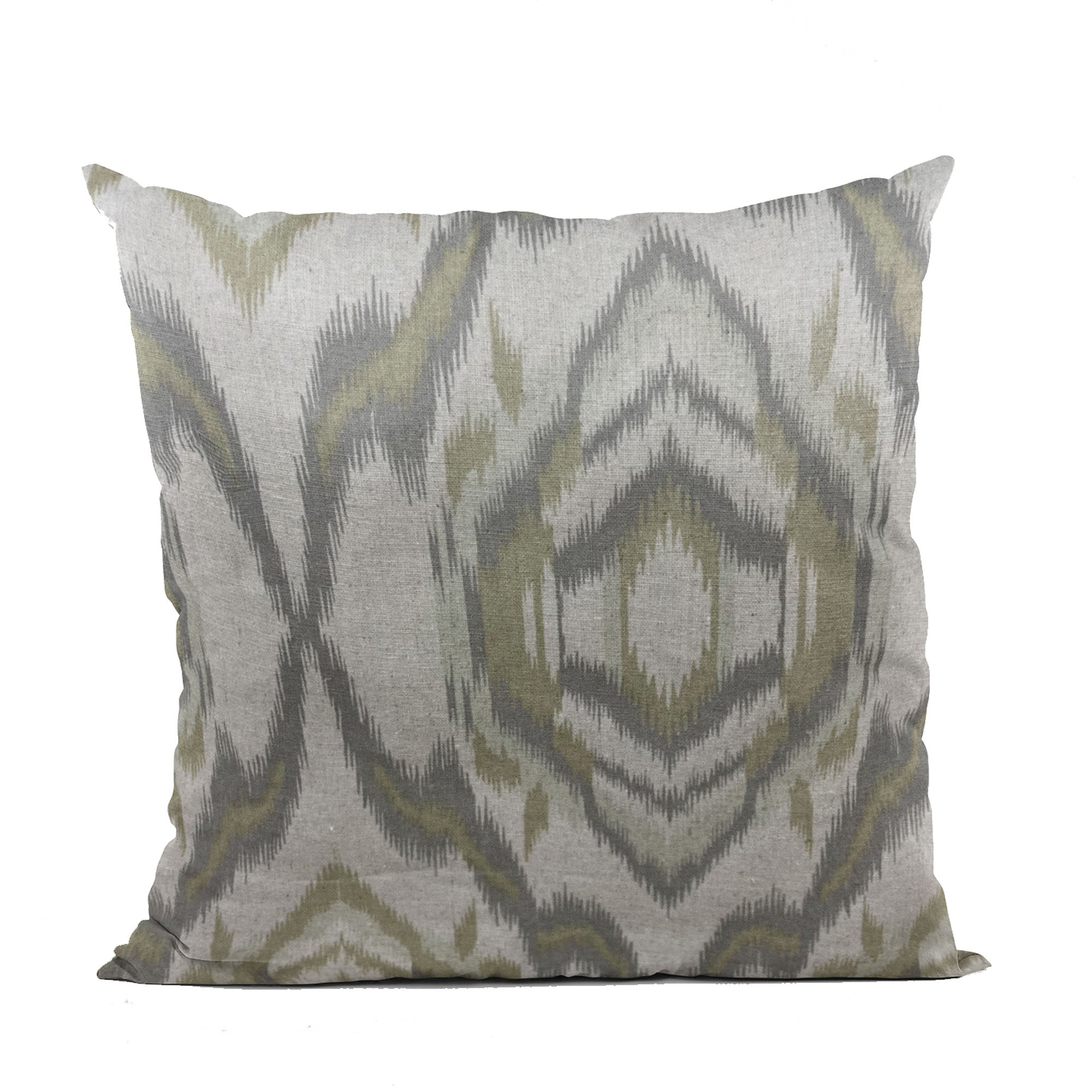 Plutus Ikat Dream Gray, Citrine Handmade Luxury Pillow-0