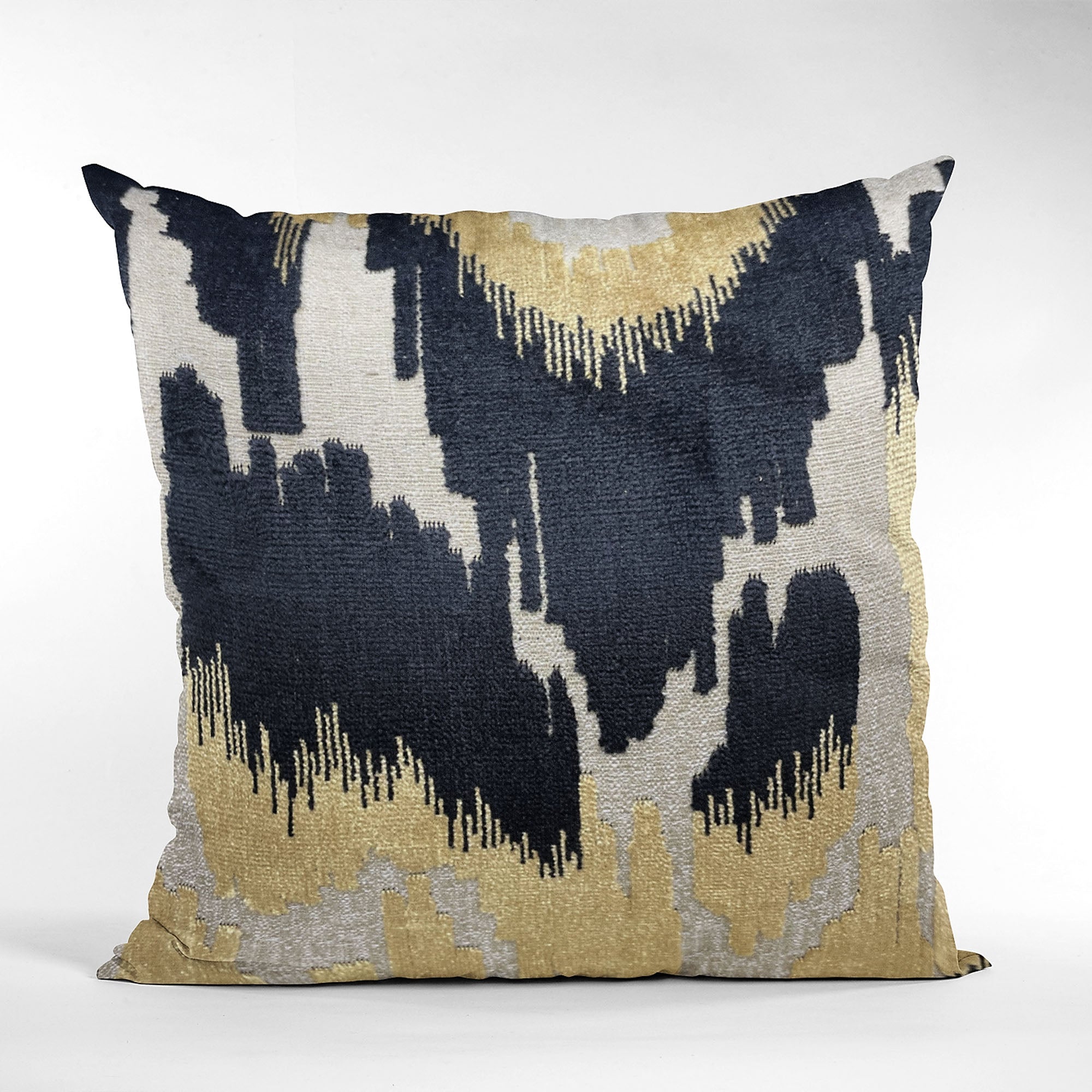 Plutus Velvet Glamour Black, Gold, Cream Handmade Luxury Pillow-3