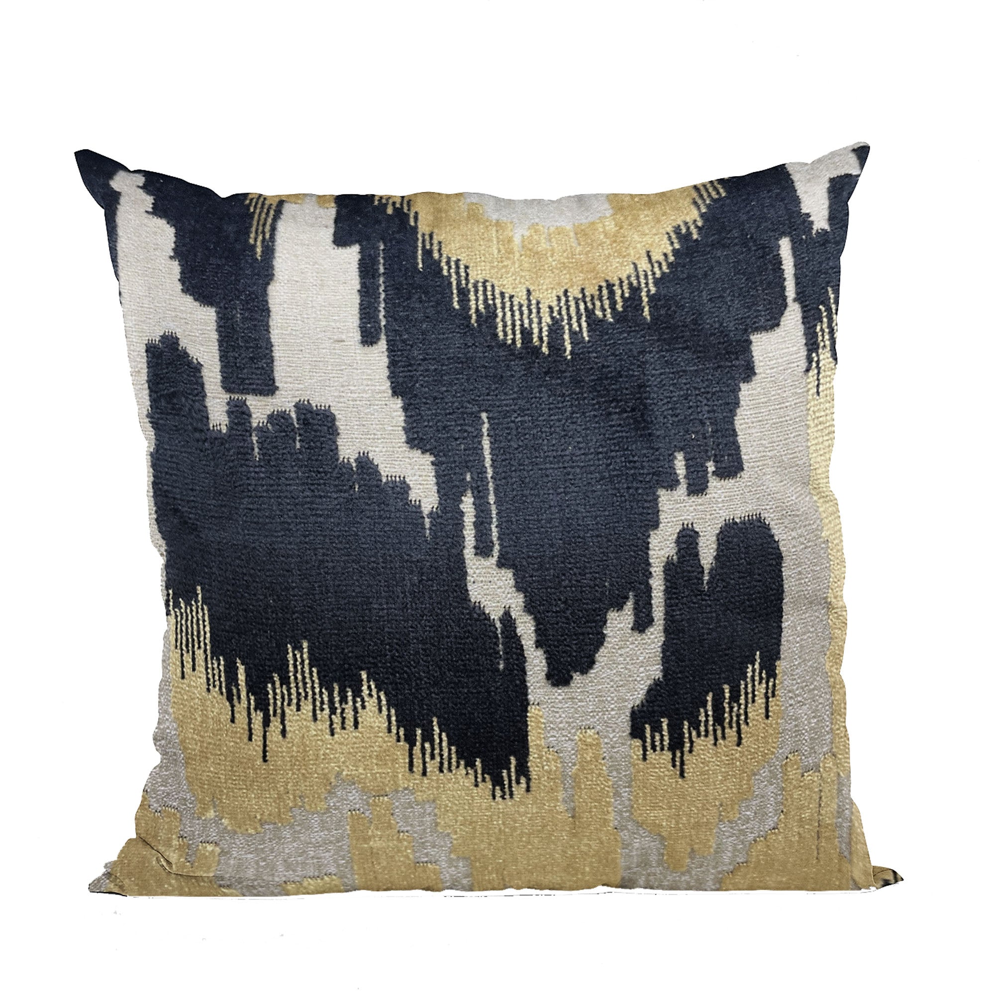 Plutus Velvet Glamour Black, Gold, Cream Handmade Luxury Pillow-0