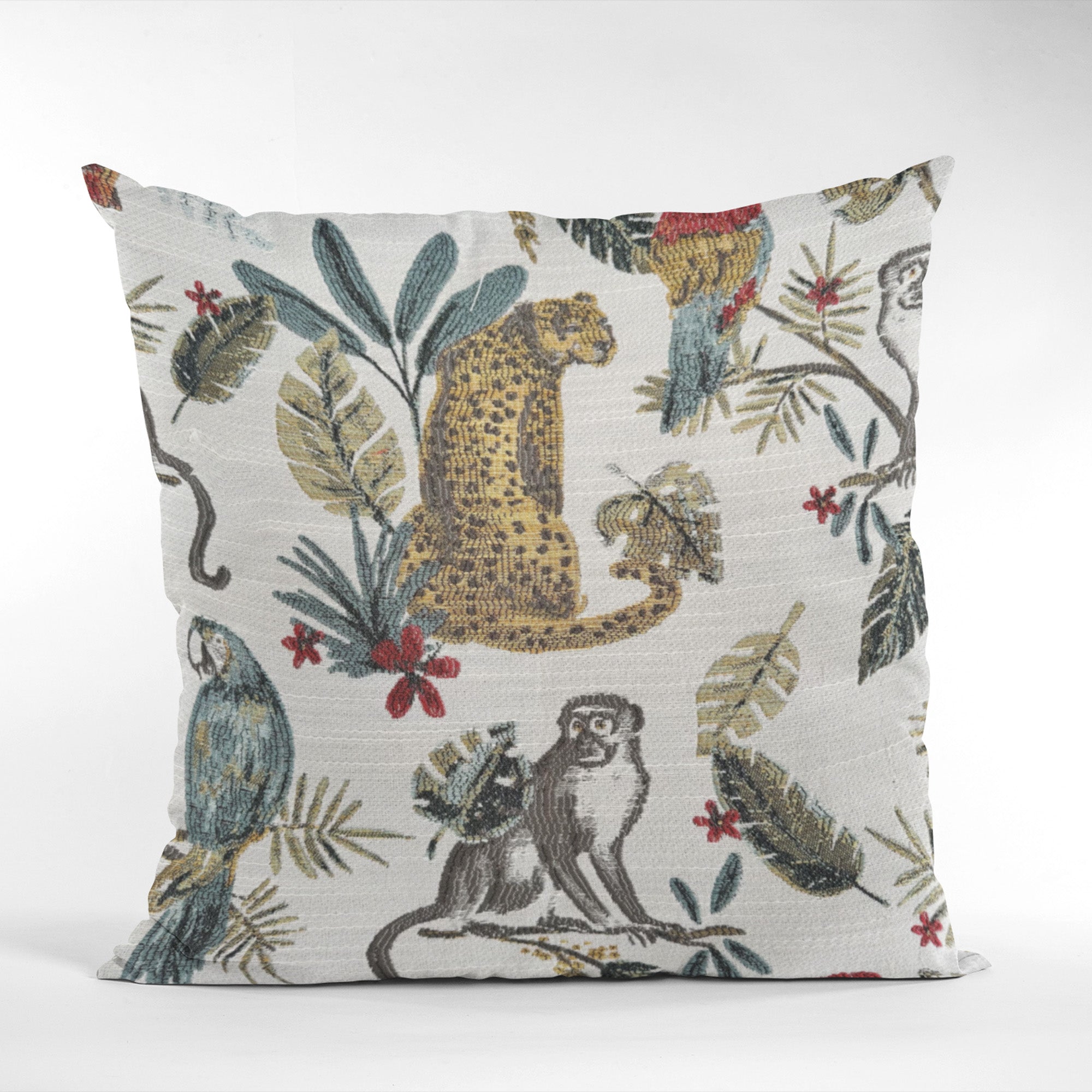 Plutus Multi-Color Jungle Animal Faux Fur Luxury Throw Pillow-1