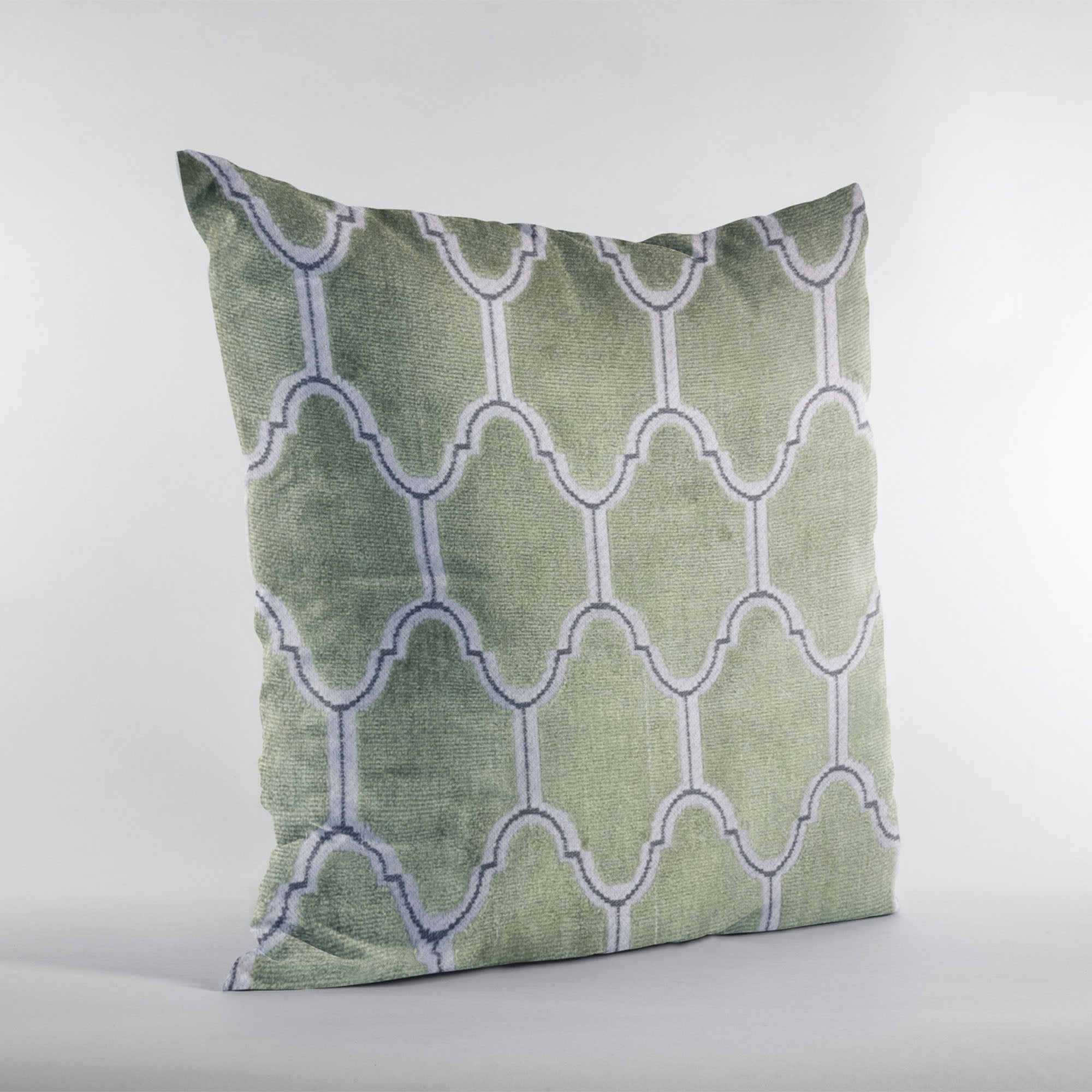 Plutus Green Royal Arches Geometric Luxury Throw Pillow-2