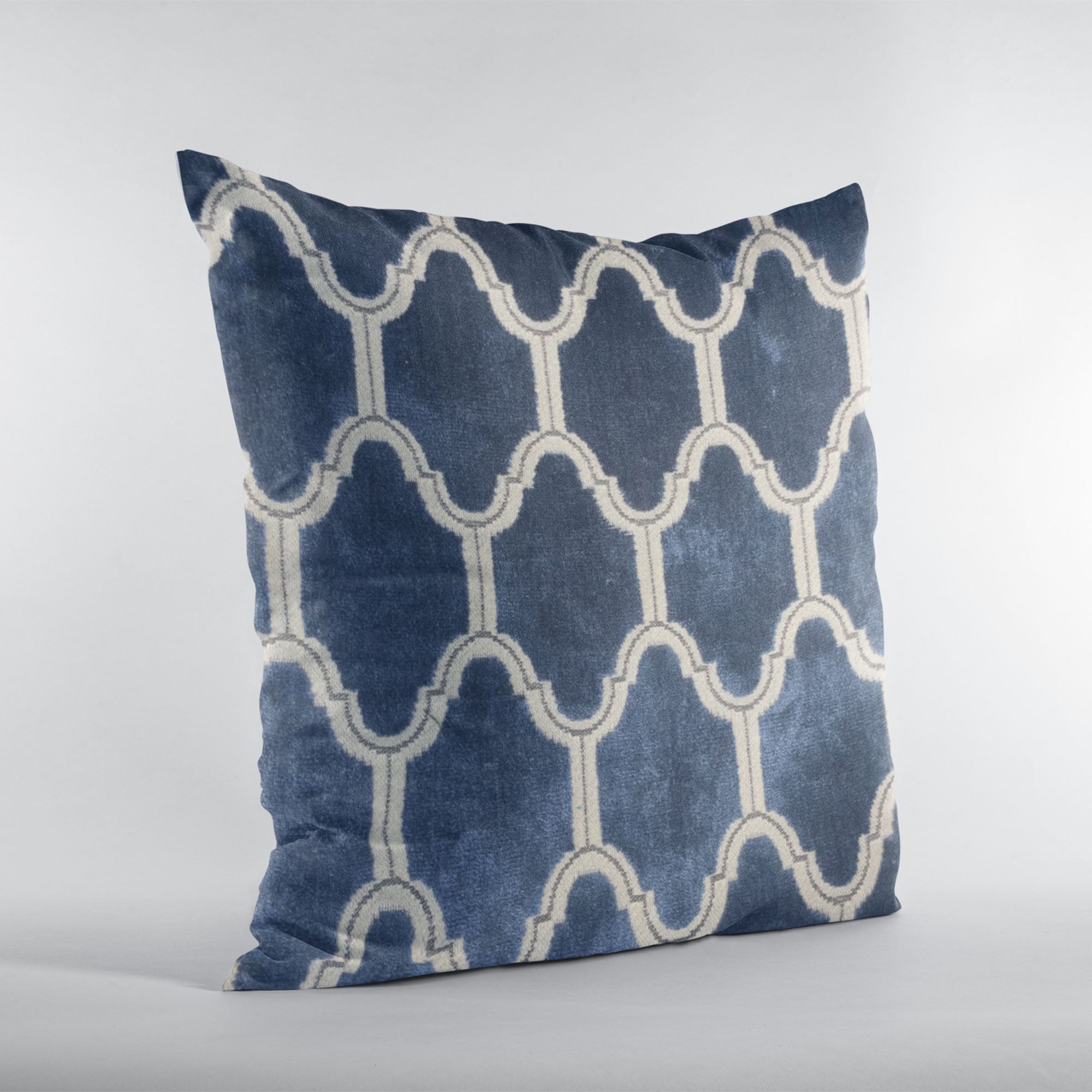 Plutus Navy Royal Arches Geometric Luxury Throw Pillow-2