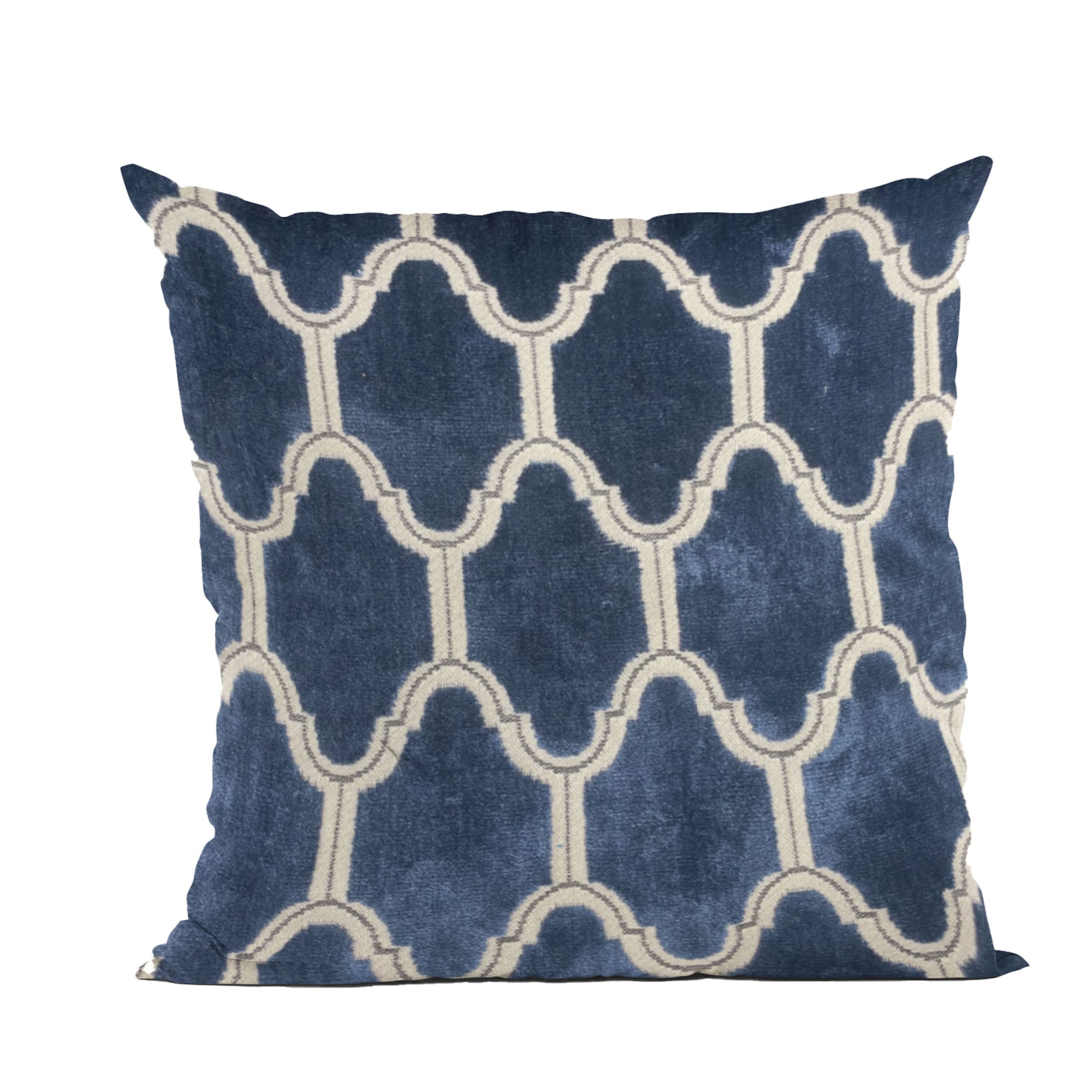 Plutus Navy Royal Arches Geometric Luxury Throw Pillow-0