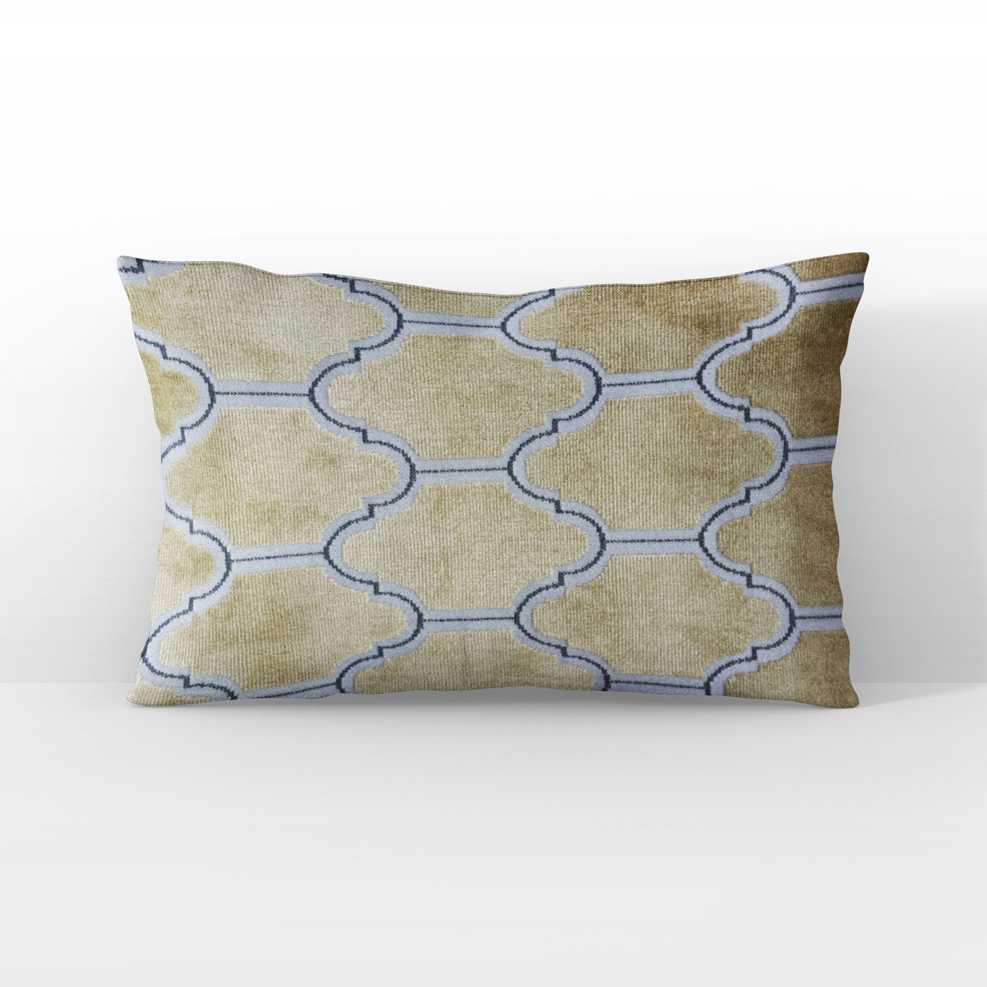 Plutus Gold Royal Arches Geometric Luxury Throw Pillow-1