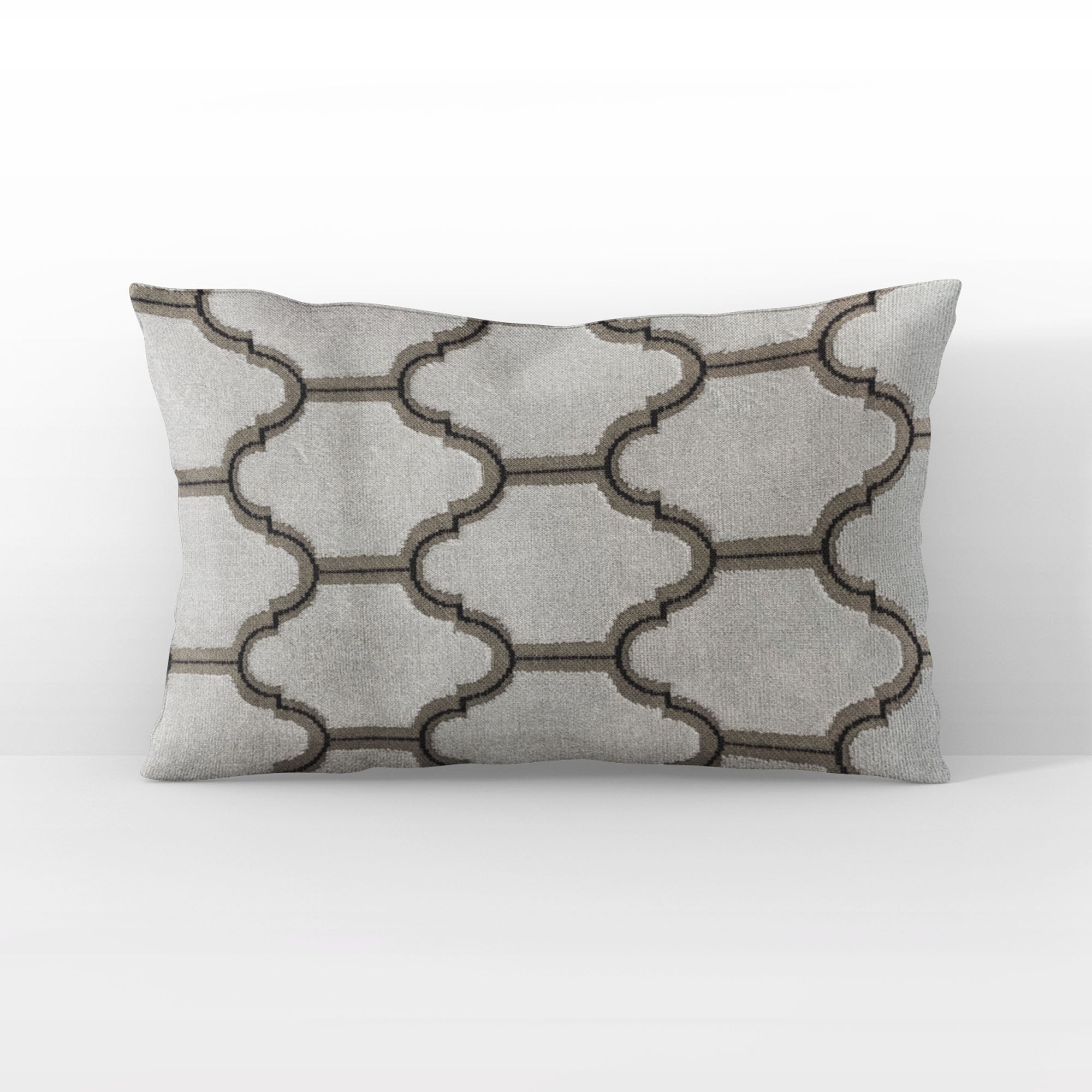 Plutus Ivory Royal Arches Geometric Luxury Throw Pillow-1