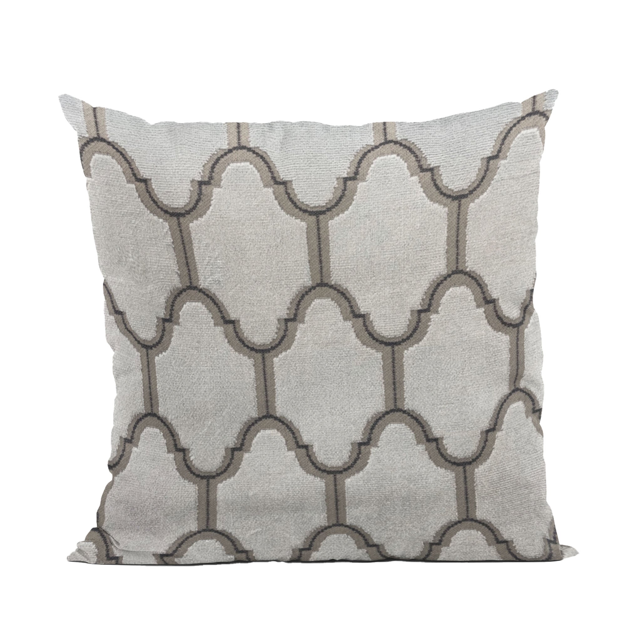 Plutus Ivory Royal Arches Geometric Luxury Throw Pillow-0