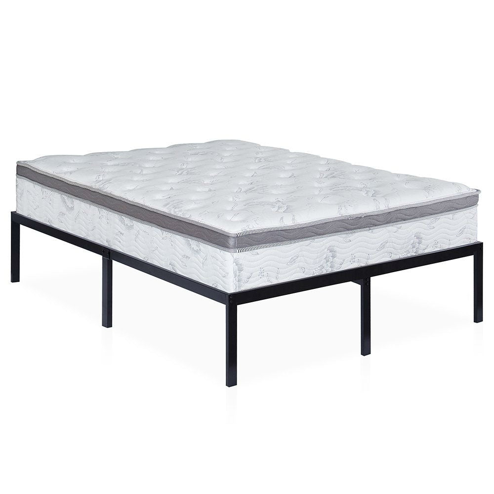 King size 16-inch High Heavy Duty Metal Platform Bed Frame-4