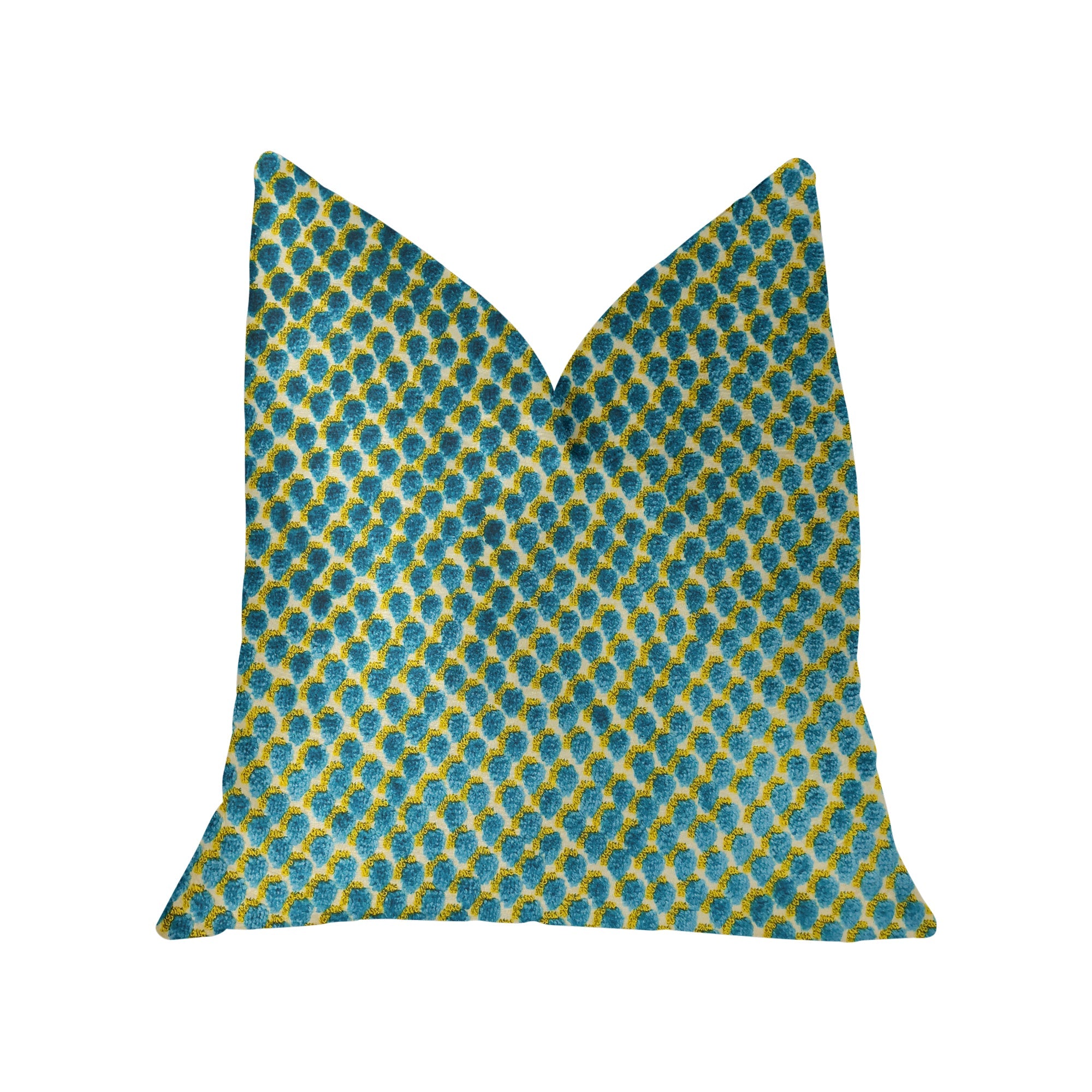 Sea Green Iota Turquoise Luxury Throw Pillow-0