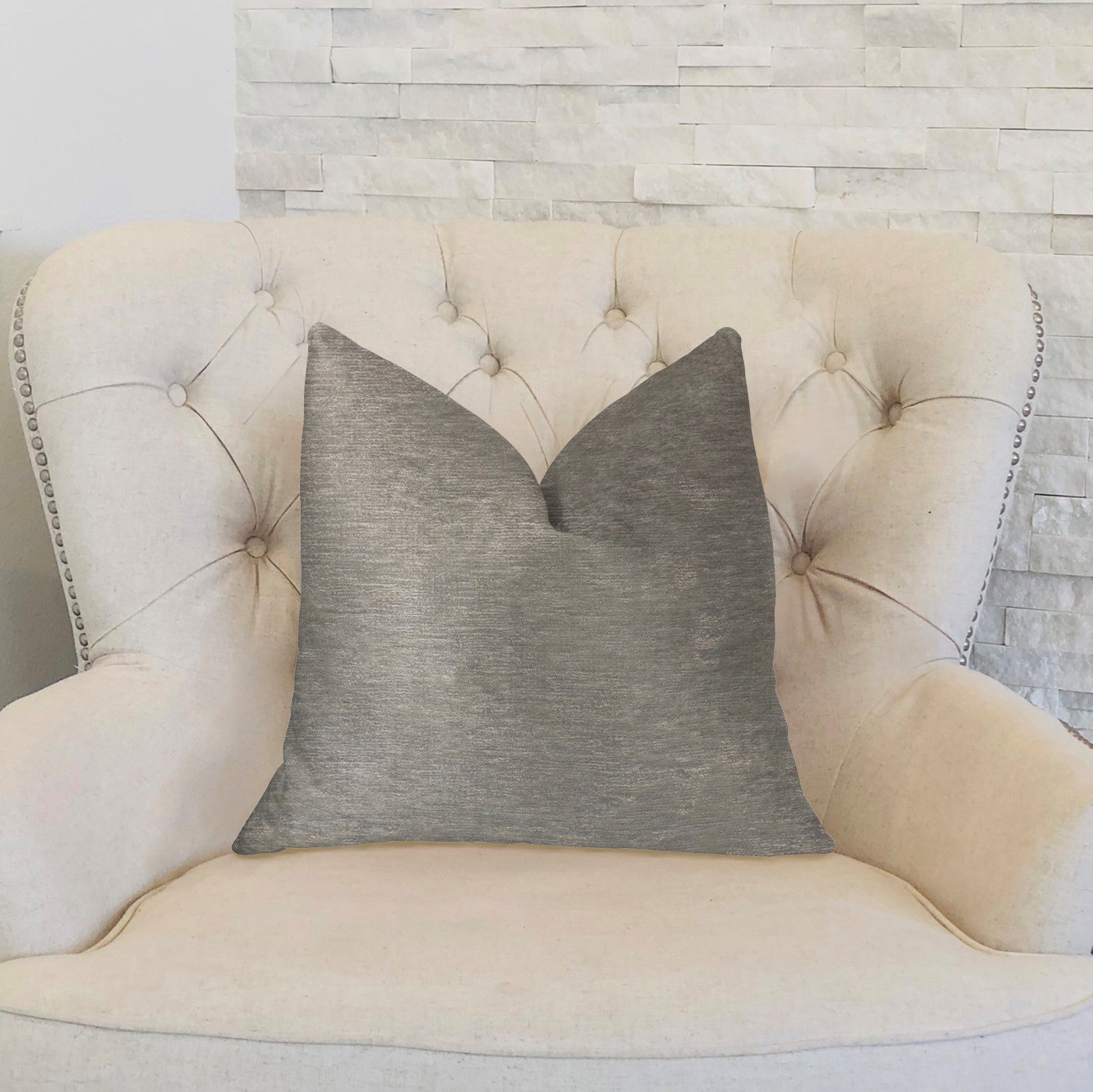 Pearly Shell Velvet Cream and Ivory Luxury Throw Pillow-1