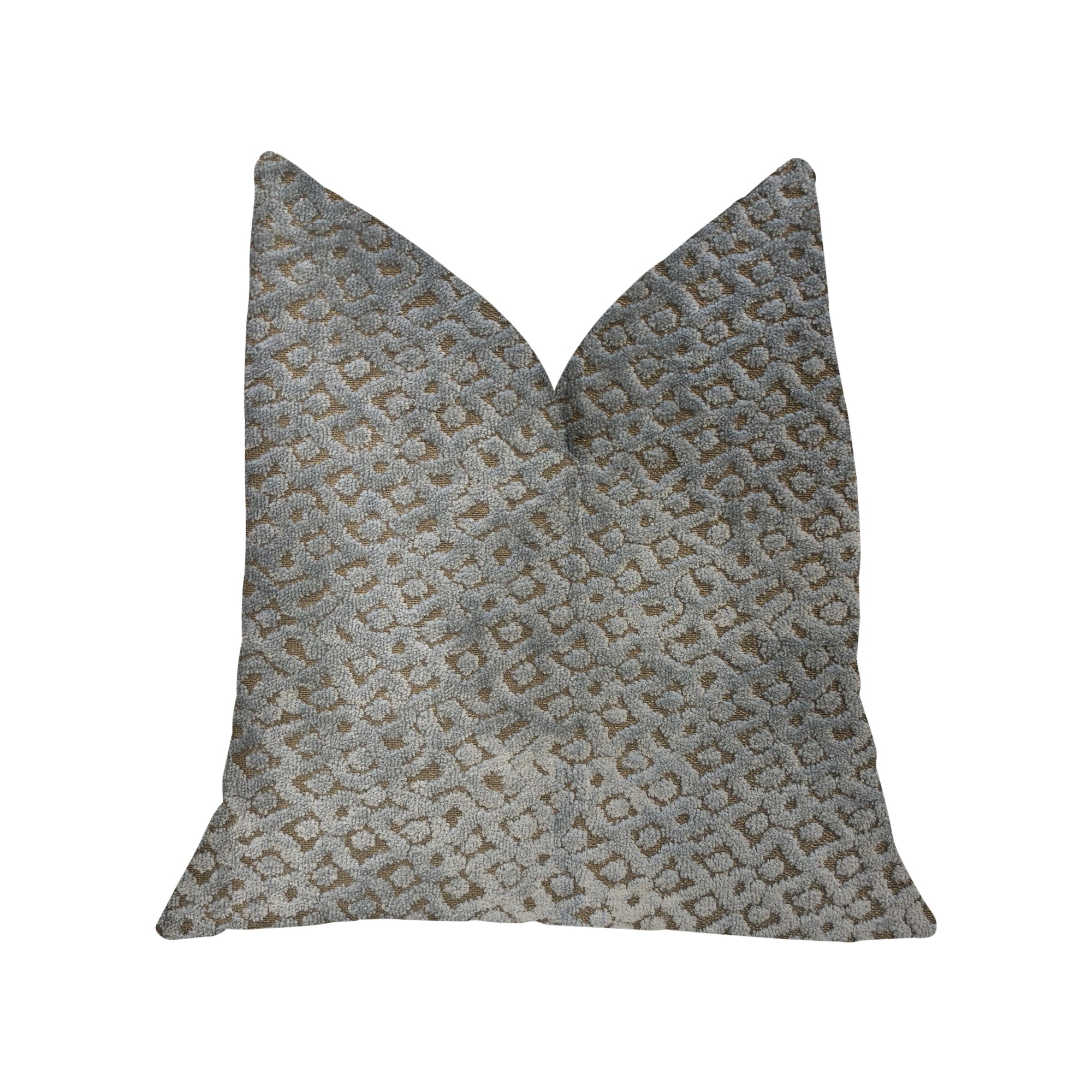 Metropolis Silver and Taupe Luxury Throw Pillow-0