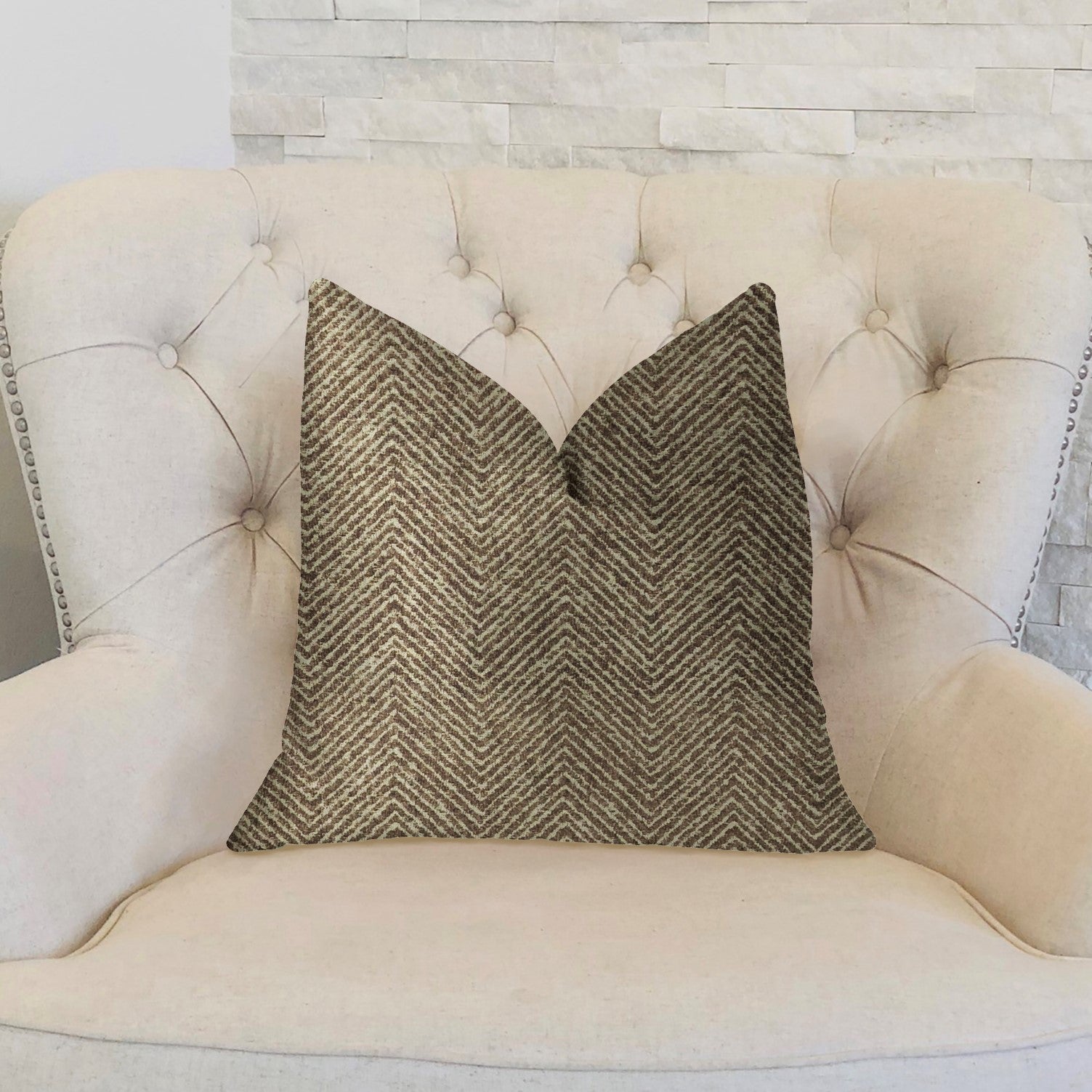 Hillside  Brown Luxury Throw Pillow-1