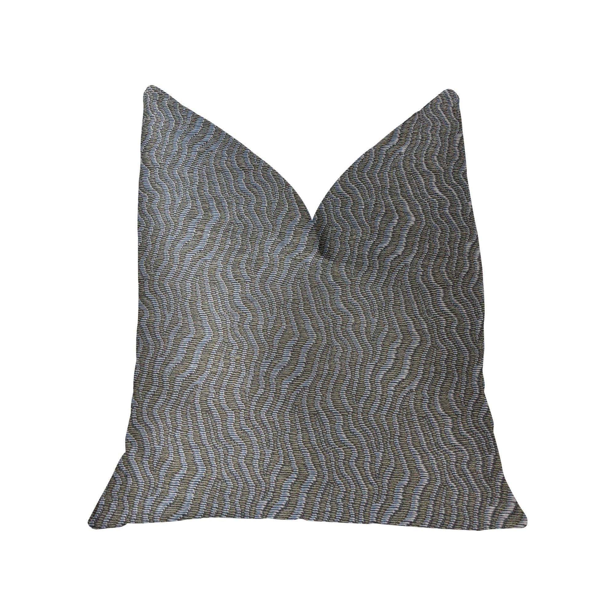 Dusky Veined  Silver and Taupe Luxury Throw Pillow-0