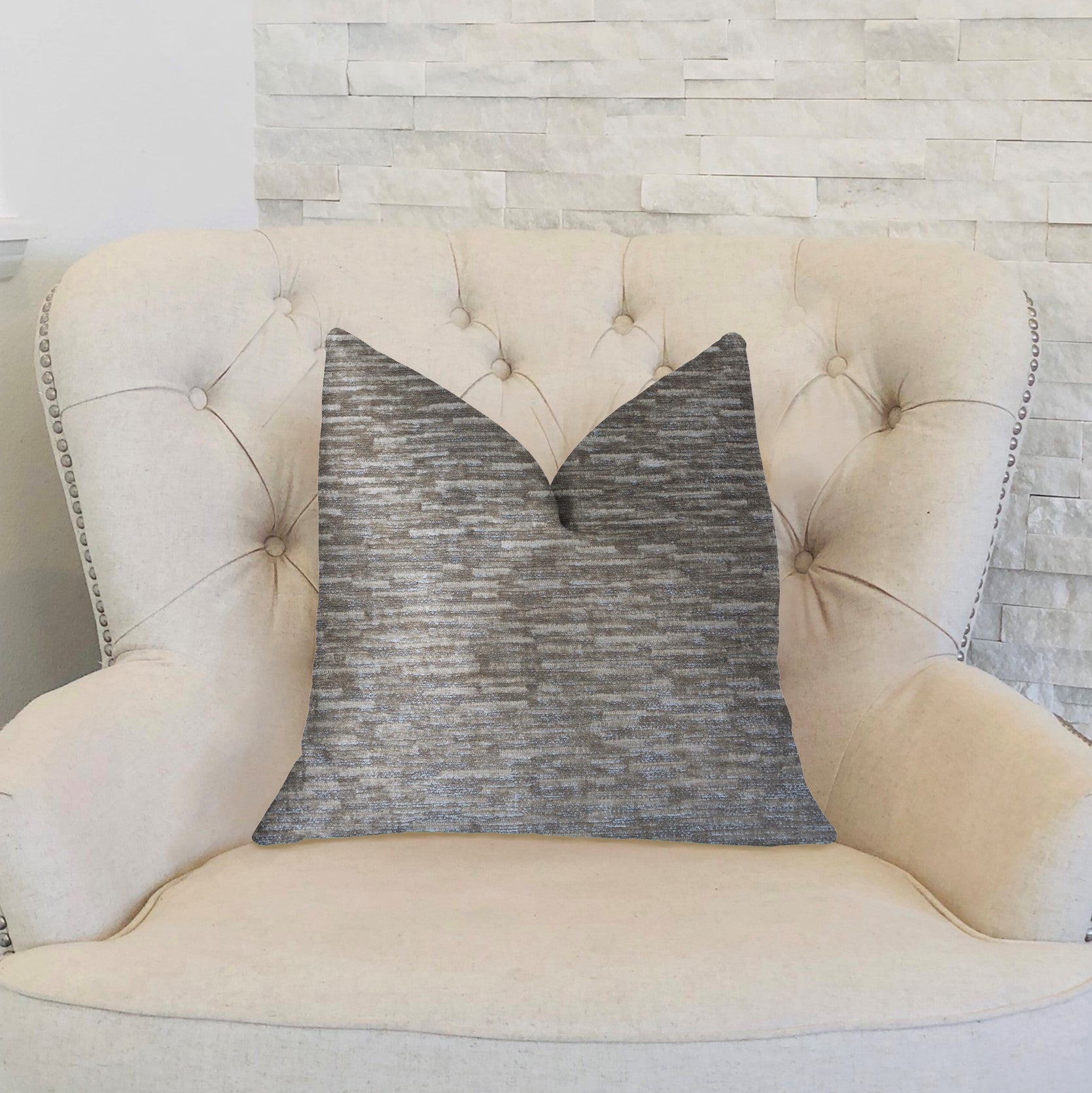 Montage Beige Luxury Throw Pillow-1