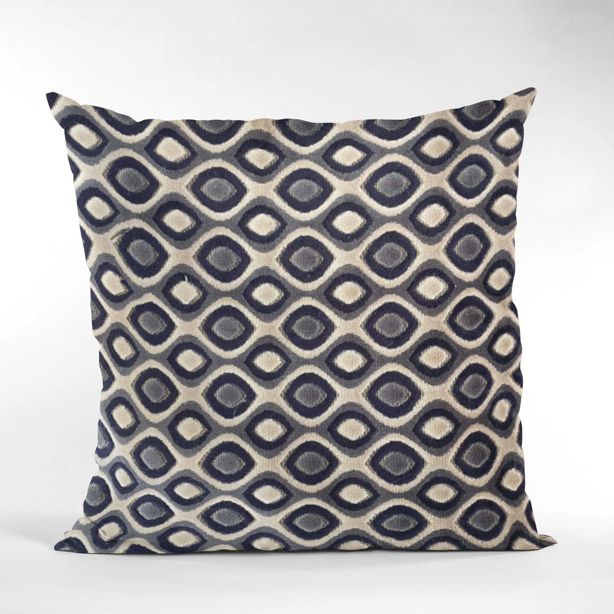 Clubhouse Orbit Brown, Beige and Blue Luxury Throw Pillow-3