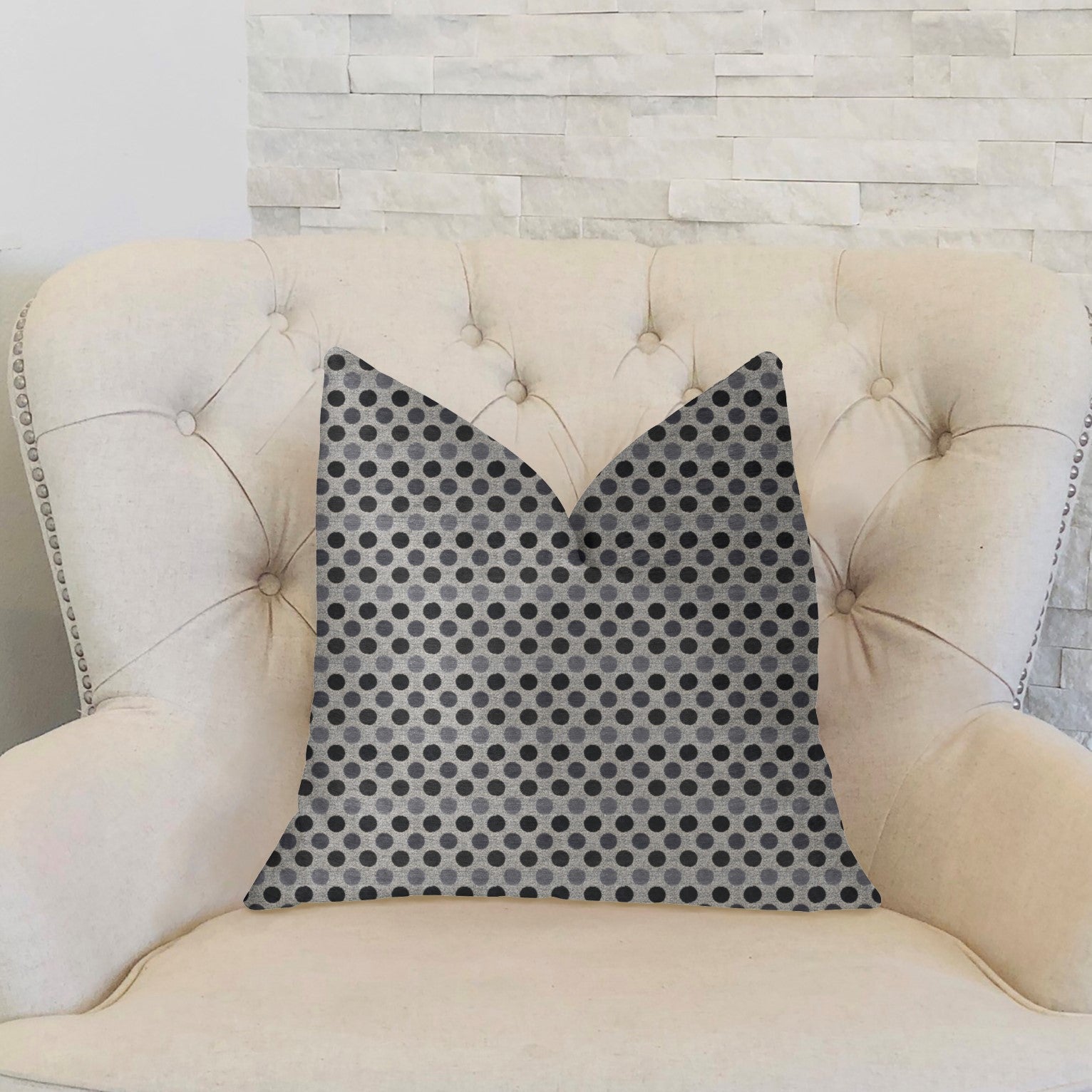 Paramount Gray and Black Luxury Throw Pillow-1