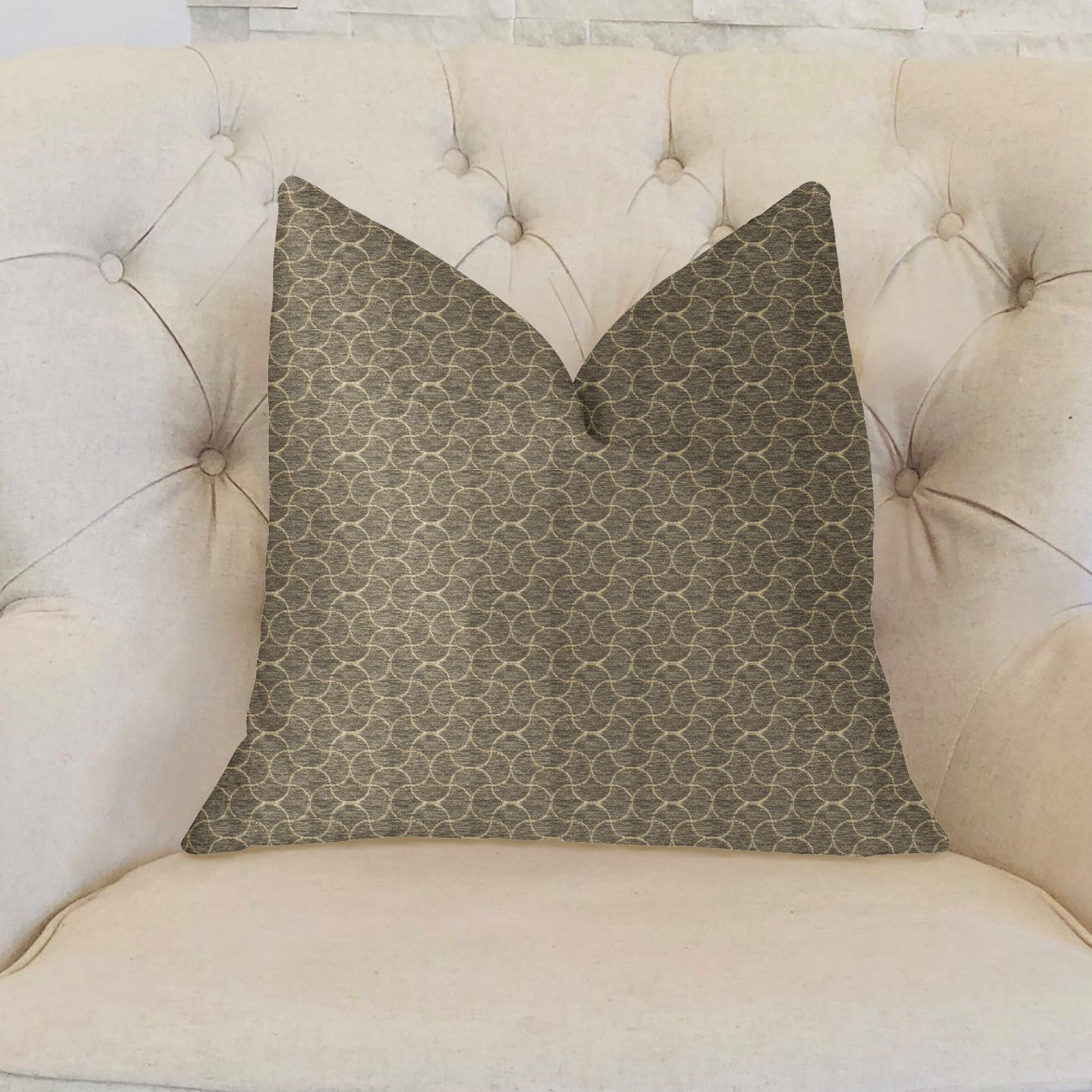 Belizzi Gray and Beige Luxury Throw Pillow-1