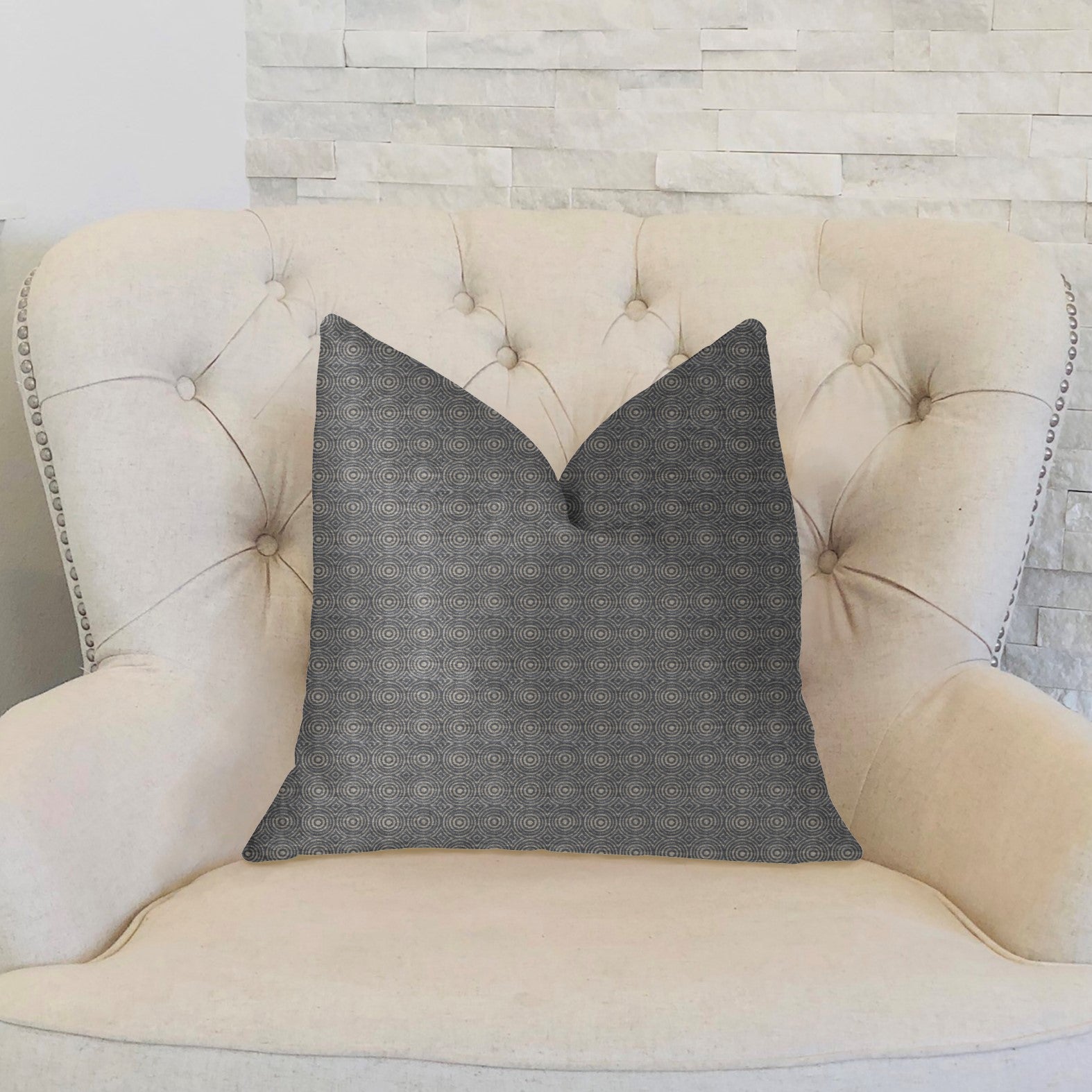 Halo Knights Blue and Gray Luxury Throw Pillow-1