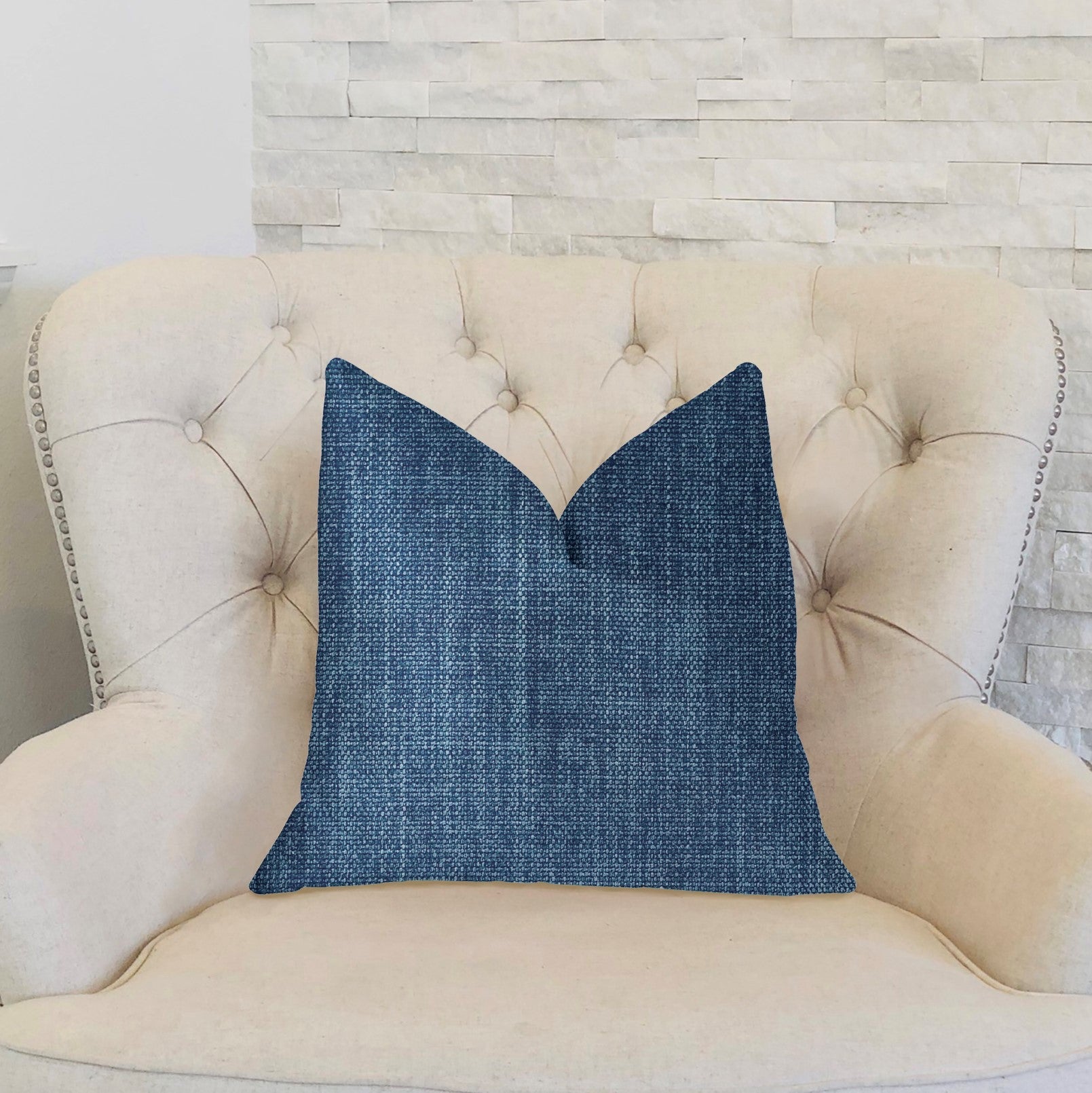 Blue Moon Blue Luxury Throw Pillow-1