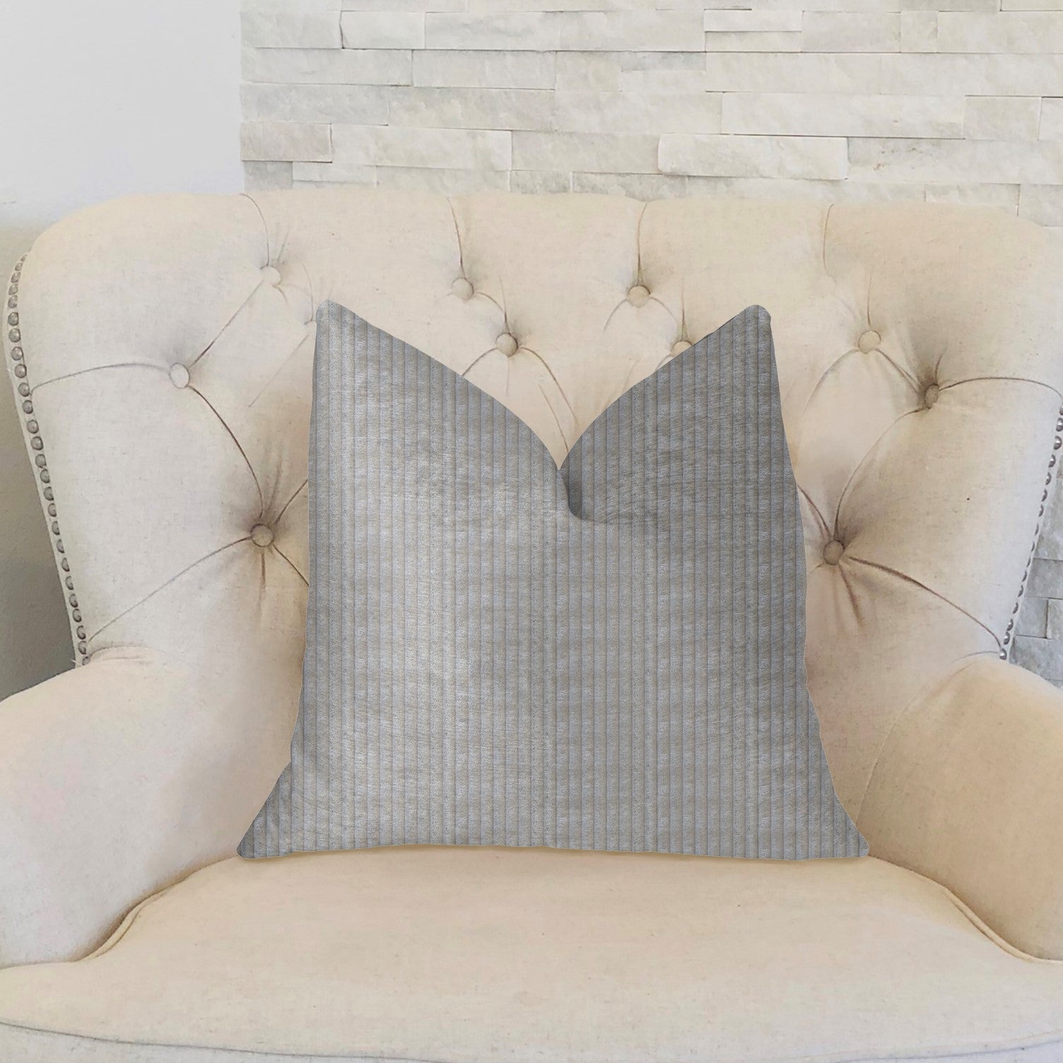 Cascade Beige Luxury Throw Pillow-1