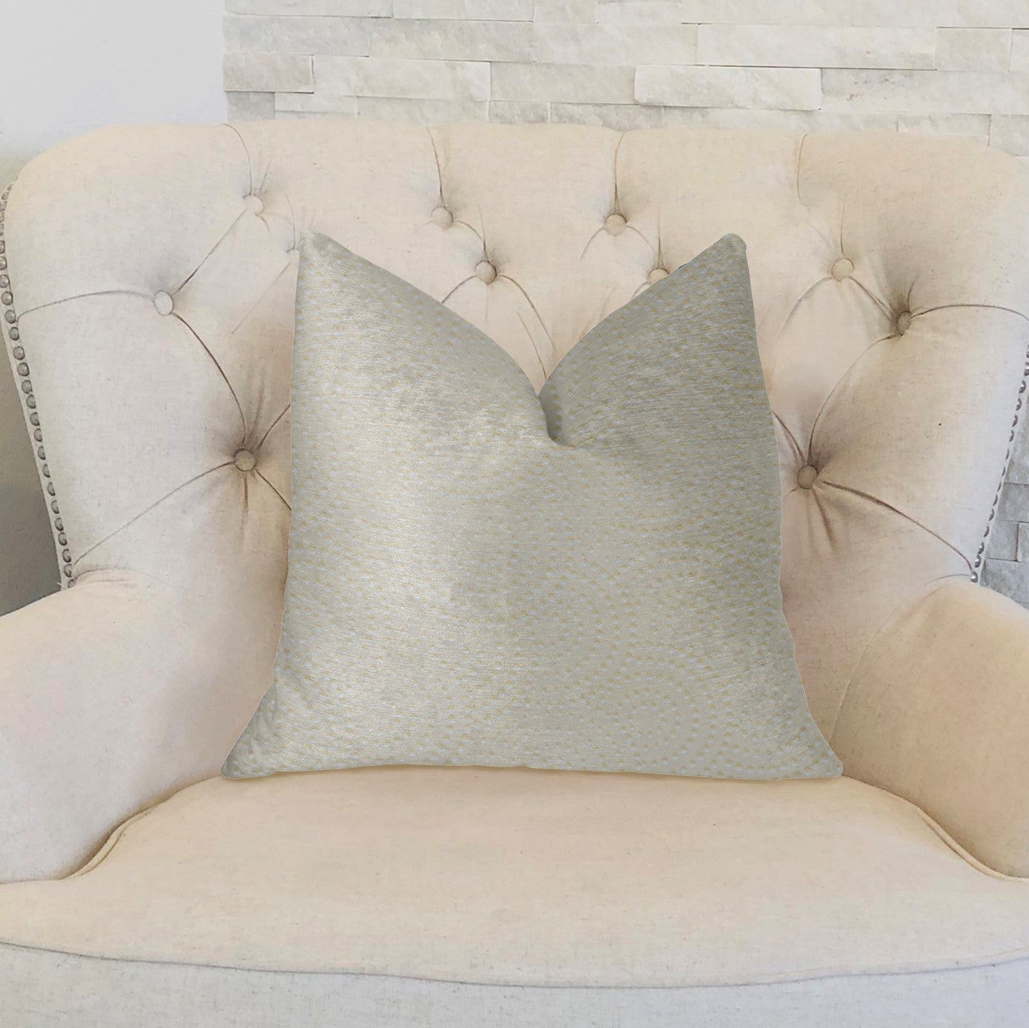 White Dove White Artificial Leather Luxury Throw Pillow-1