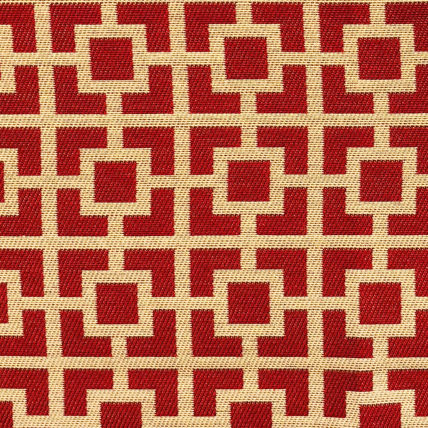 Crimson Square Red and Beige Luxury Throw Pillow-2