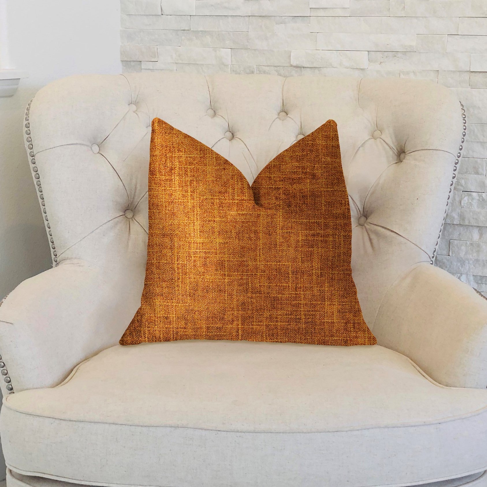 Marmalade Brown and Gold Luxury Throw Pillow-1