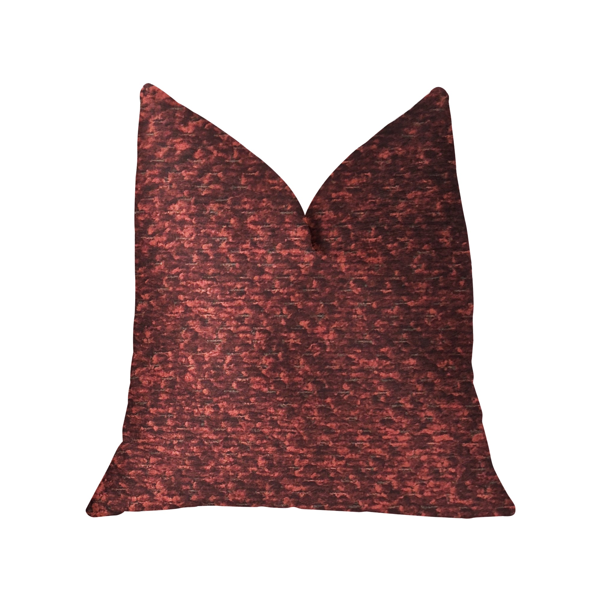 Hibiscus Burgundy Red Luxury Throw Pillow-0