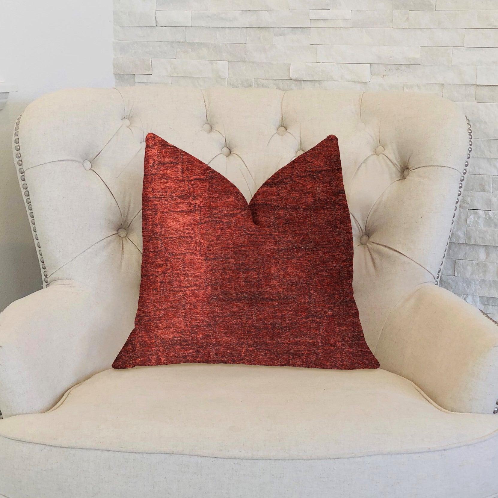 Paprika Jam Burgundy Red Luxury Throw Pillow-1