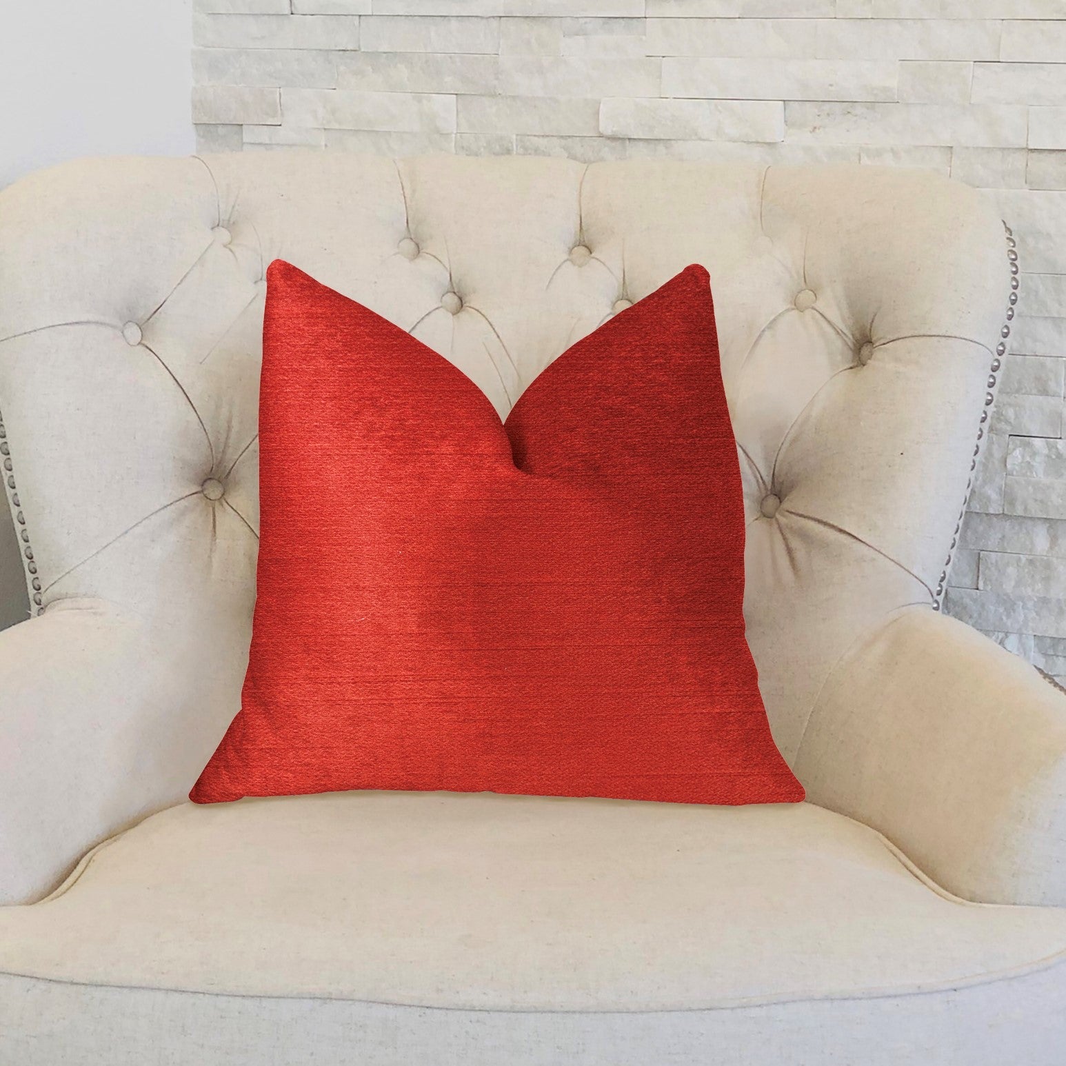 Cherry Love Orange and Red Luxury Throw Pillow-1