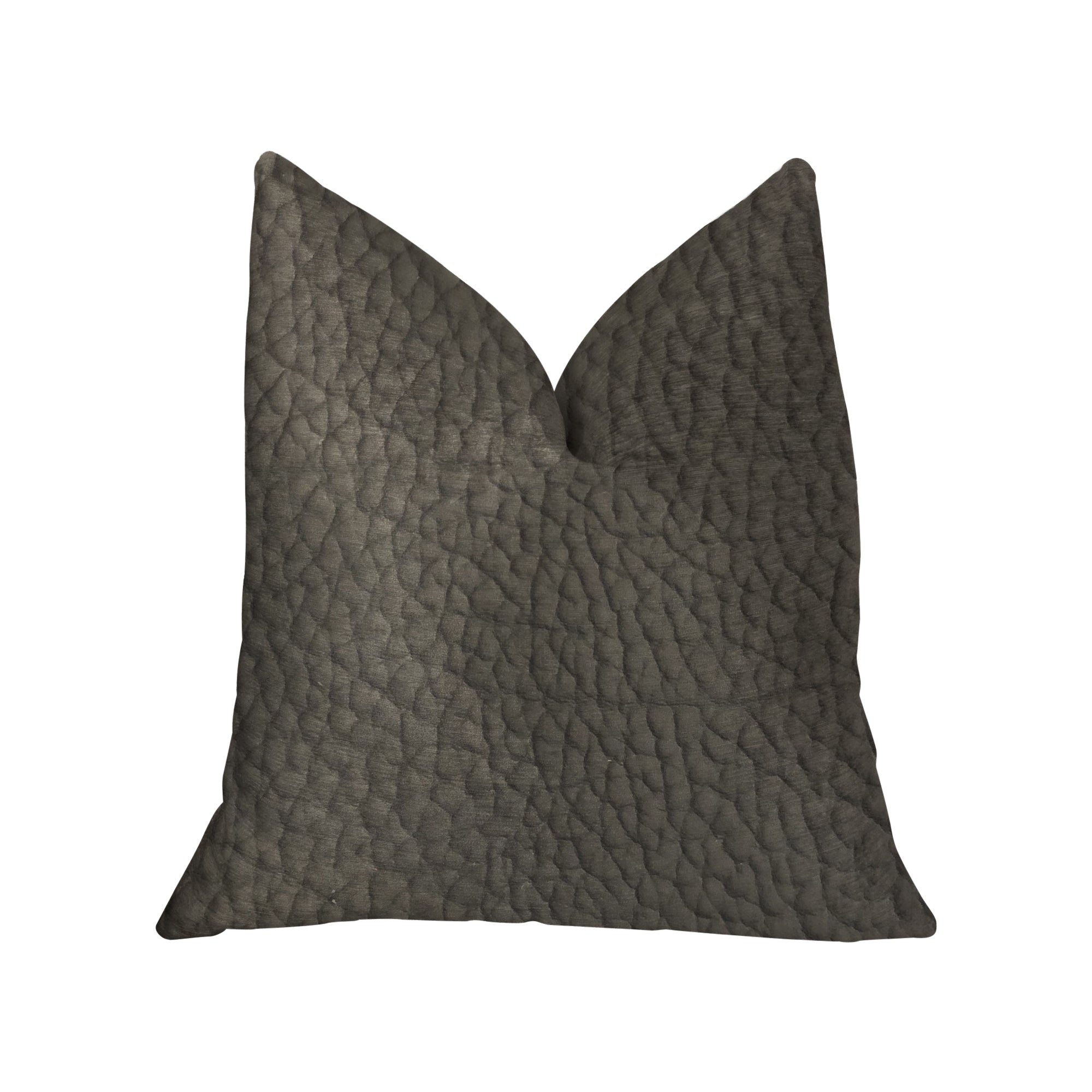 Modern Black Black Artificial Leather Luxury Throw Pillow-0