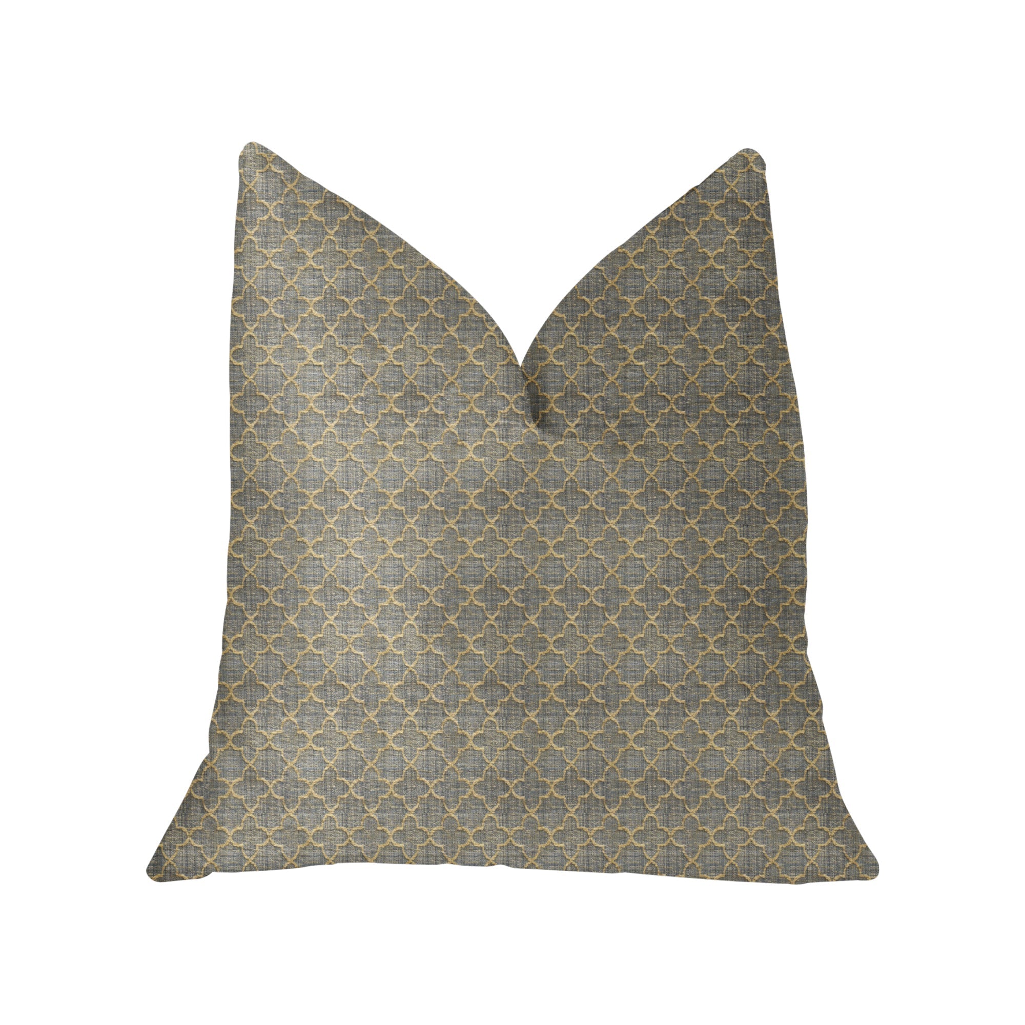 Golden Clove Blue and Beige Luxury Throw Pillow-0