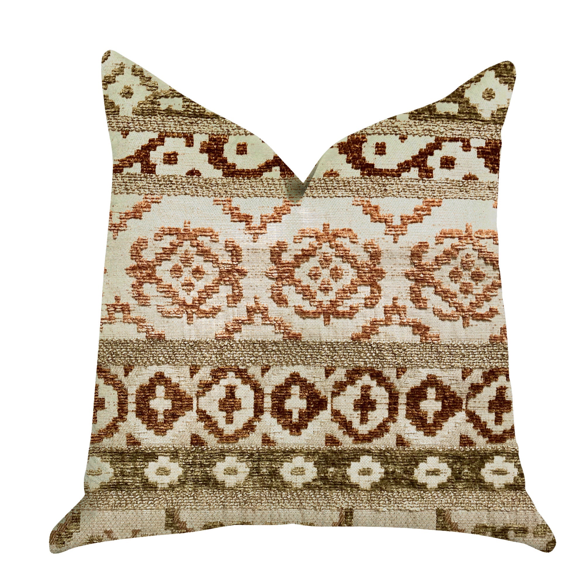 Arabesque Shades of Brown Luxury Throw Pillow-0