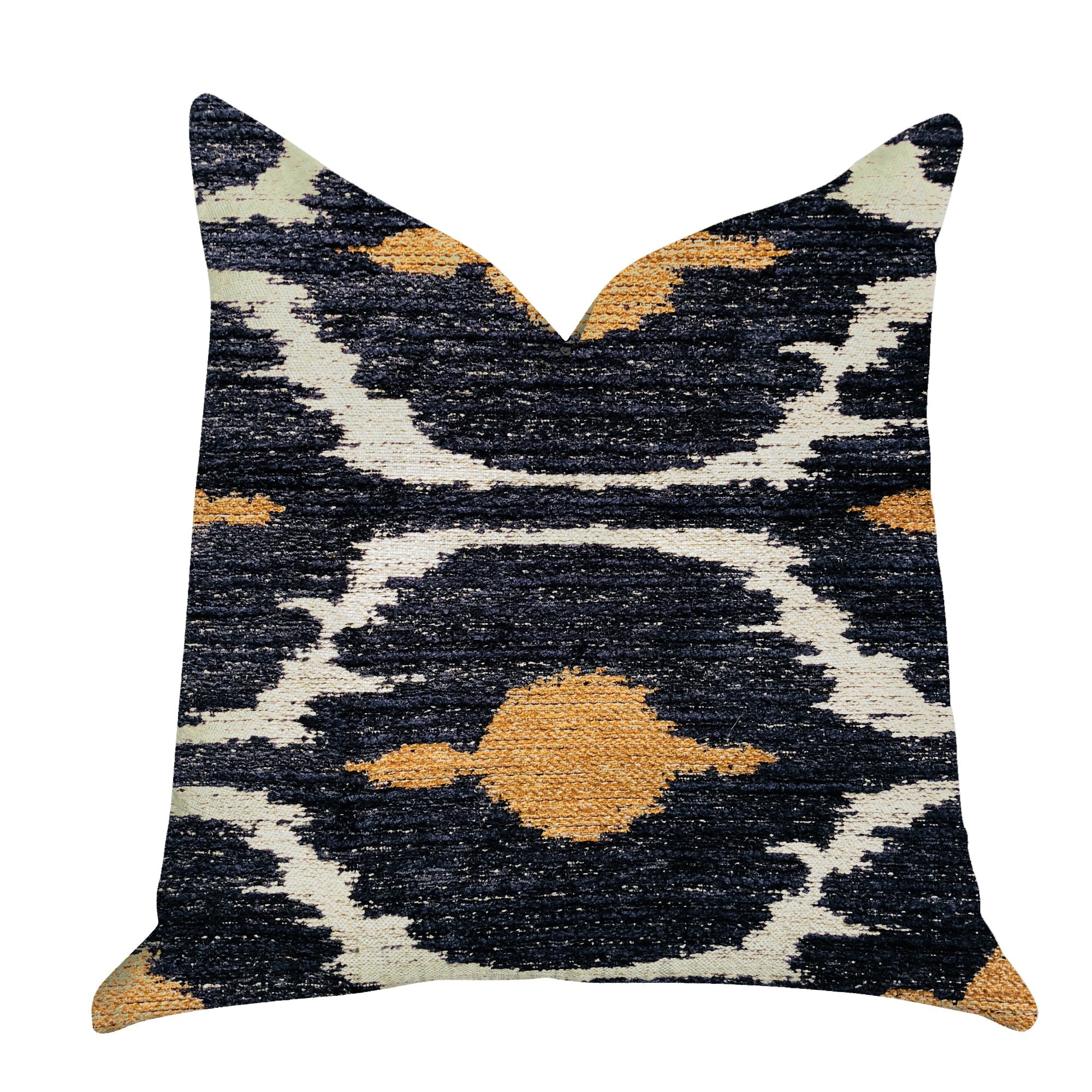 Bohemian Blue and Orange Ikat Luxury Throw Pillow-0