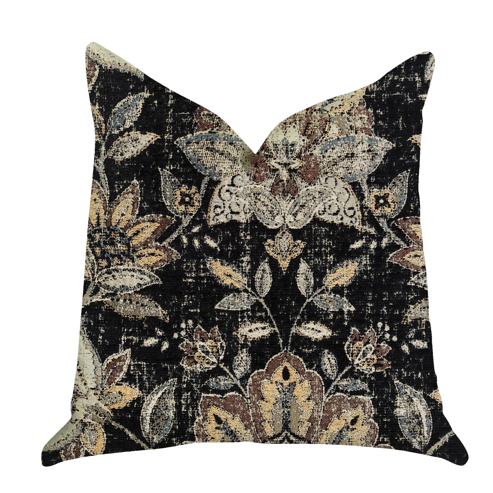 Noir Lotus Blossom Luxury Throw Pillow-0