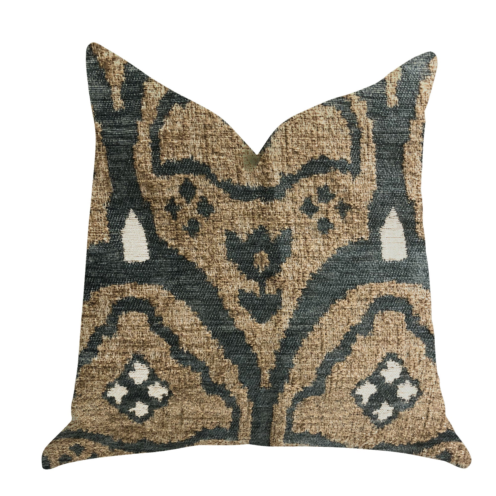 Tulip Zen Green Taupe Luxury Throw Pillow-0