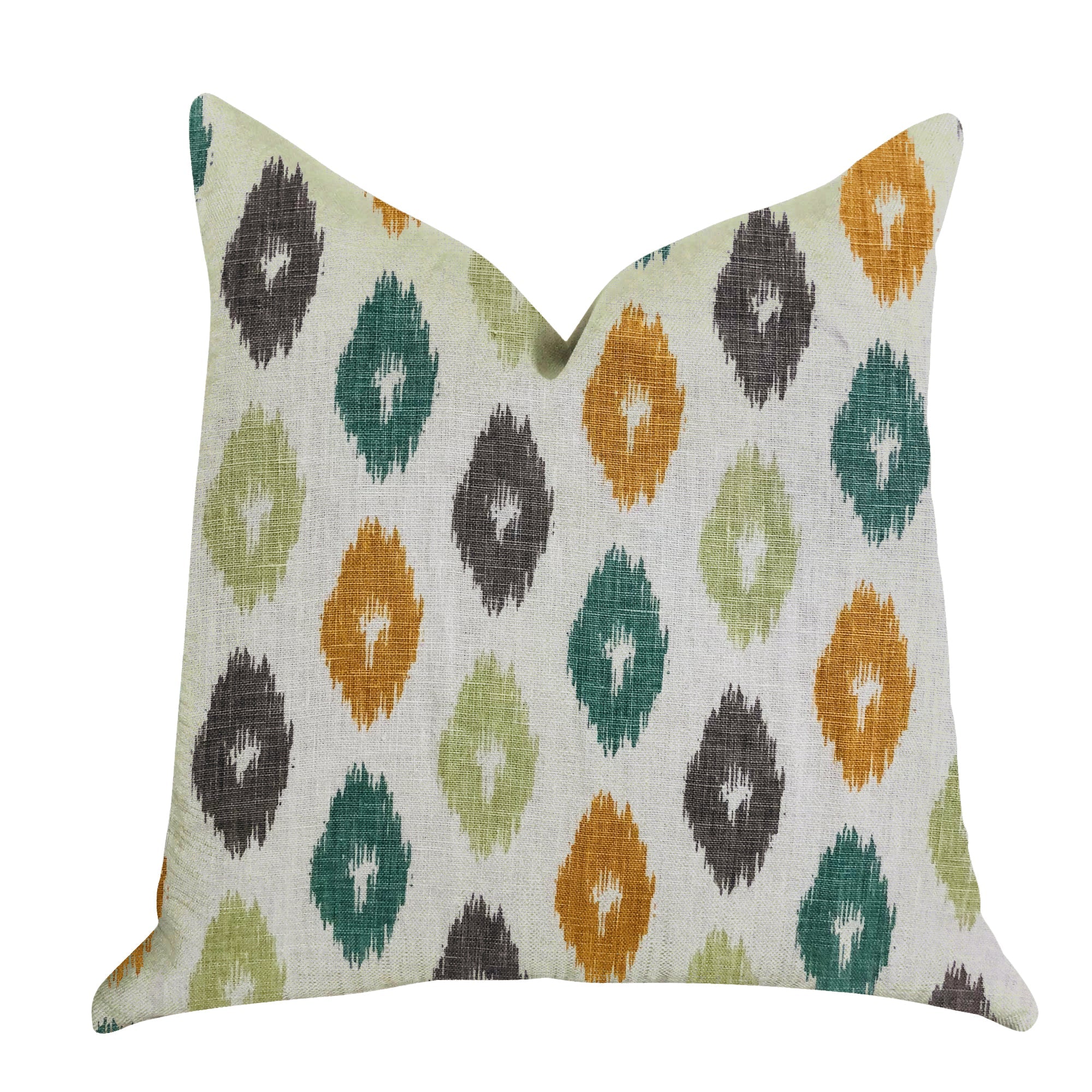 Wild Ingrid Ikat Multi Color Luxury Throw Pillow-0