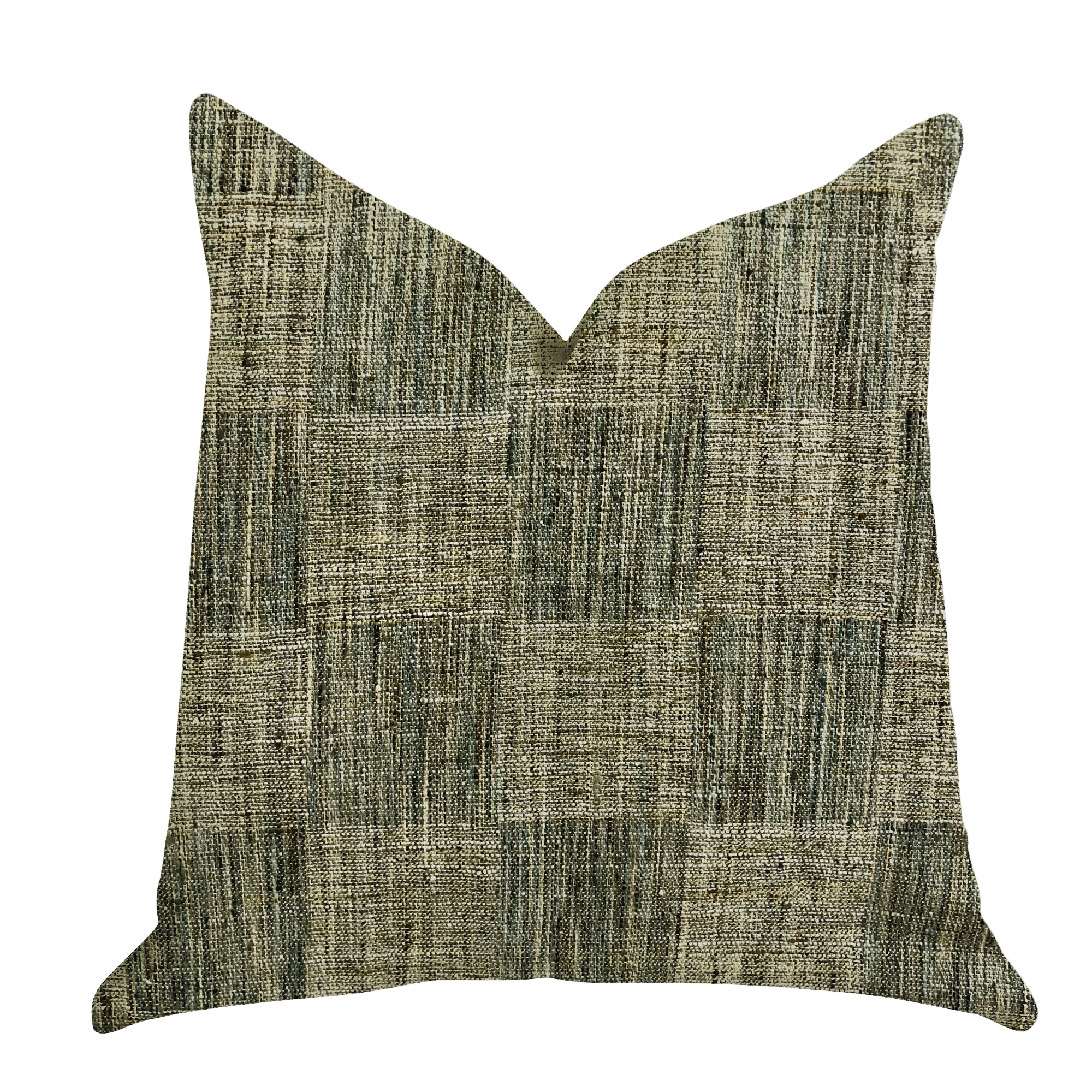 Foursquare Avenue in Green Tones Luxury Throw Pillow-0