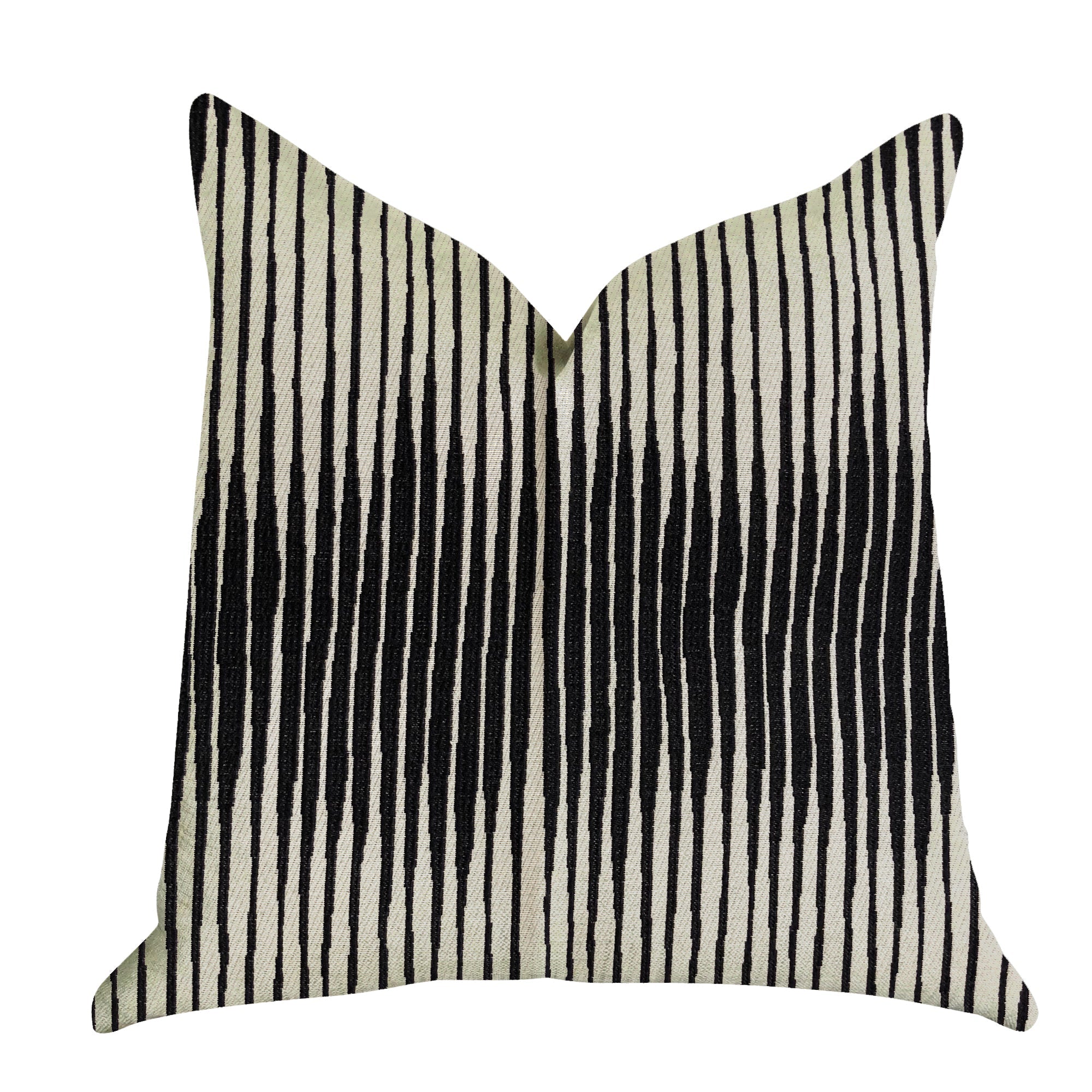 Black Crystal Luxury Throw Pillow in Black and Beige Tones-0