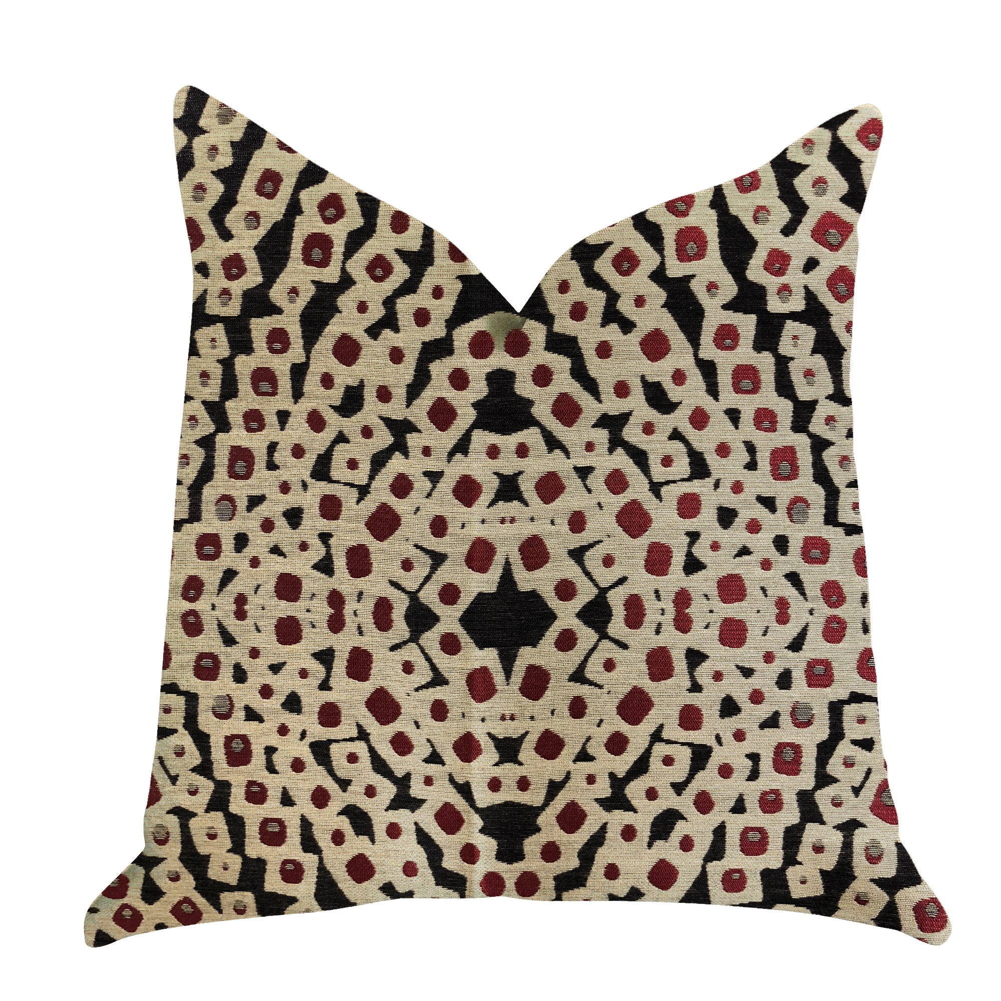 Scarlet Gem Luxury Throw Pillow in Red and Black-0