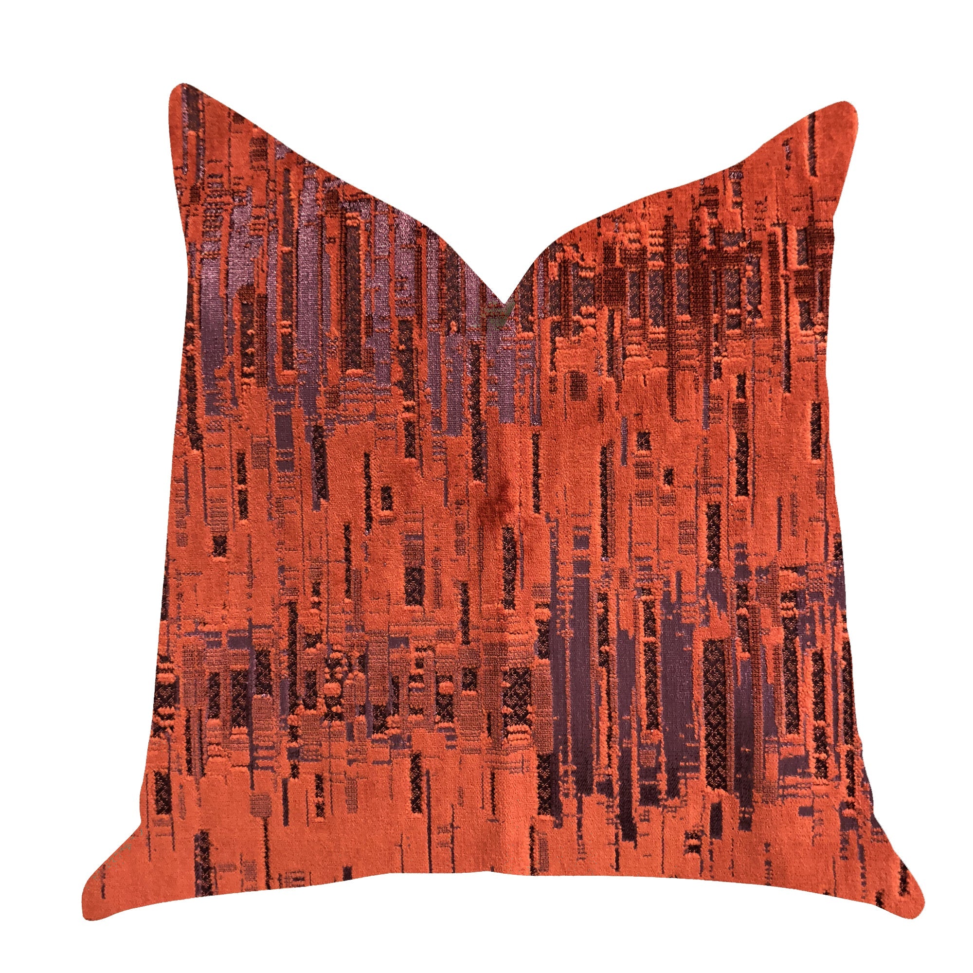 Luminous Skyscraper Luxury Throw Pillow in Orange Red Tones-0