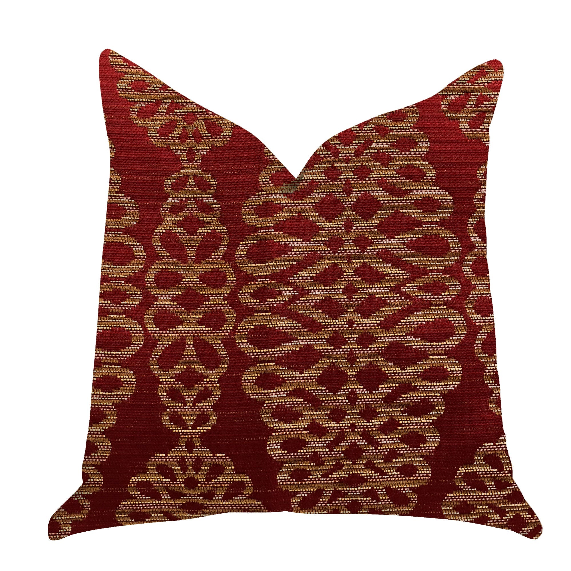 Sweet Henna Luxury Throw Pillow in Red and Gold-0