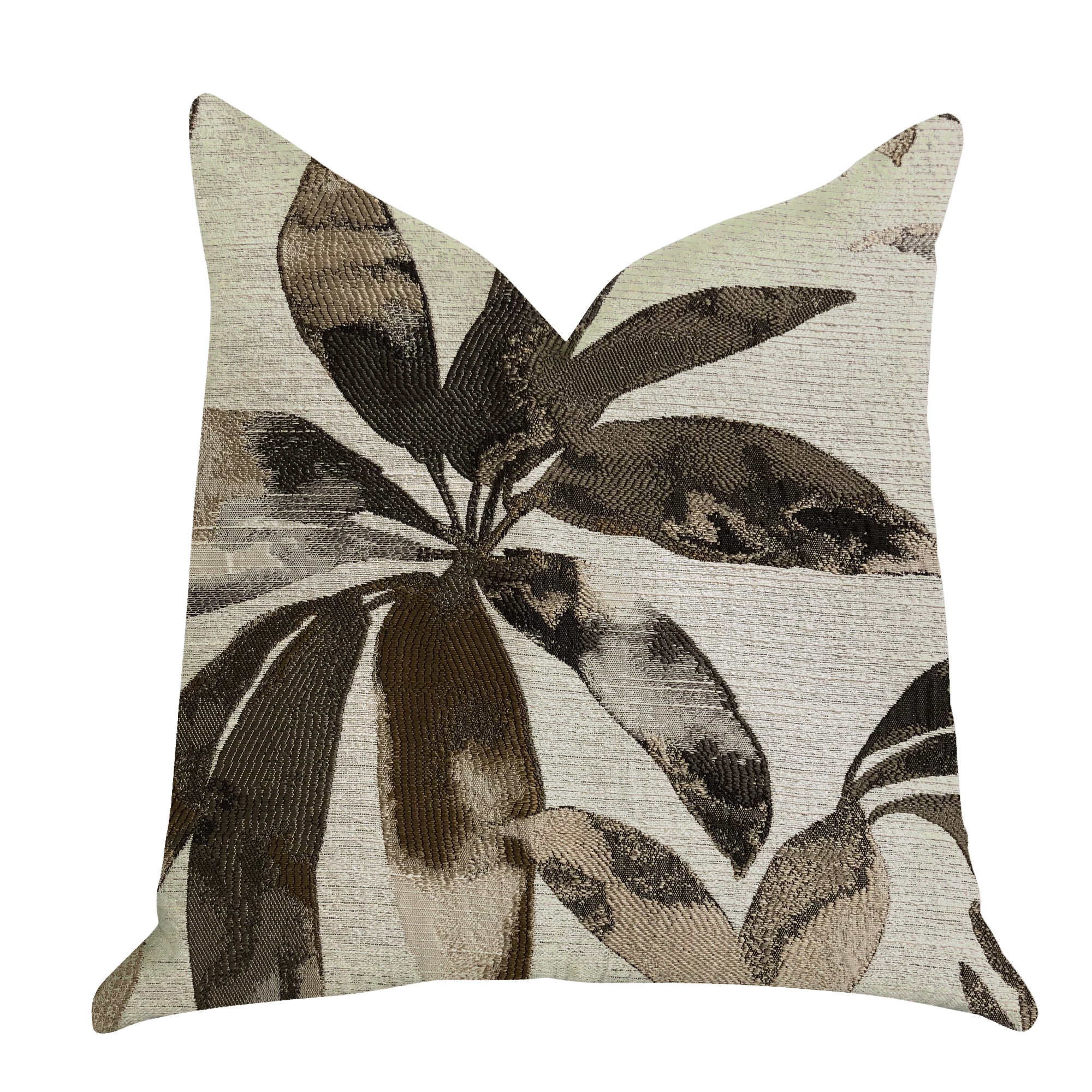 Santorini Cove Beige and Brown Tones Luxury Throw Pillow-0