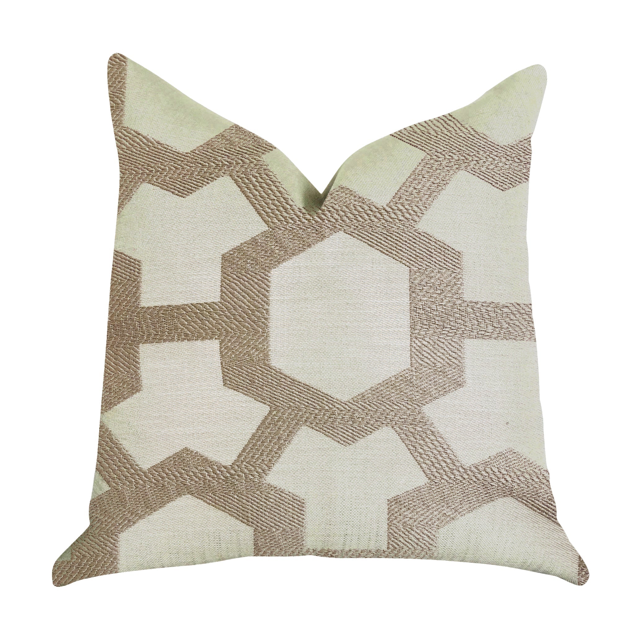 Linked Charisma Luxury Throw Pillow in Beige and Brown Tones-0